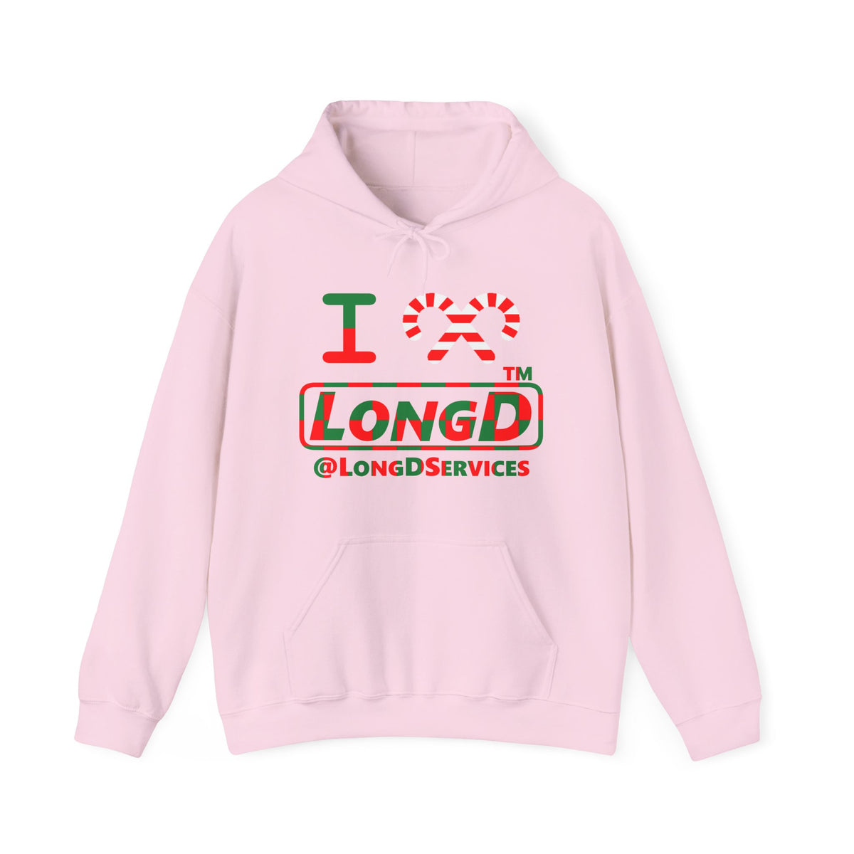 I candy cane LongD Tag positive checkered logo hoodie