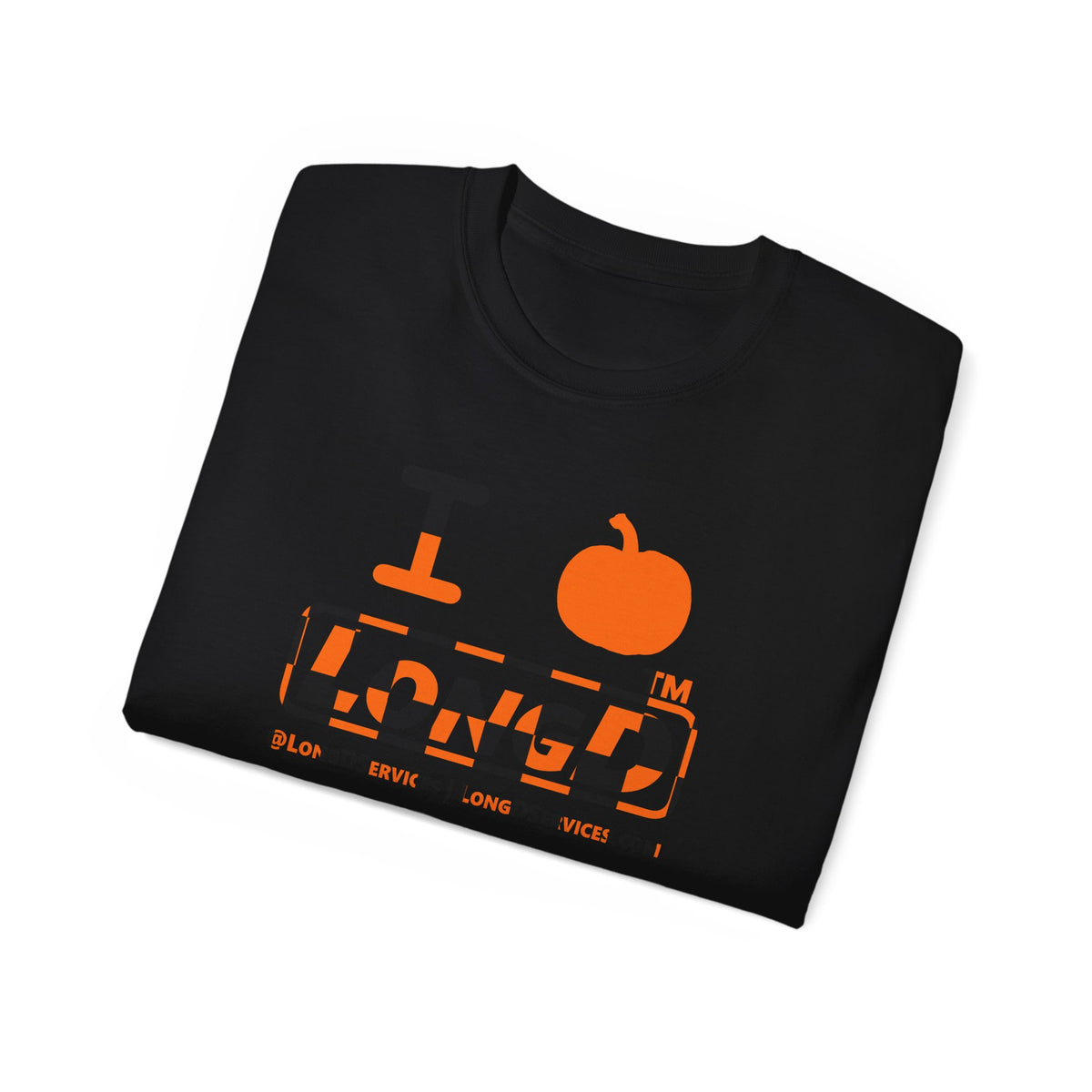 I pumpkin LongD Tag-domain positive checkered logo cotton tee