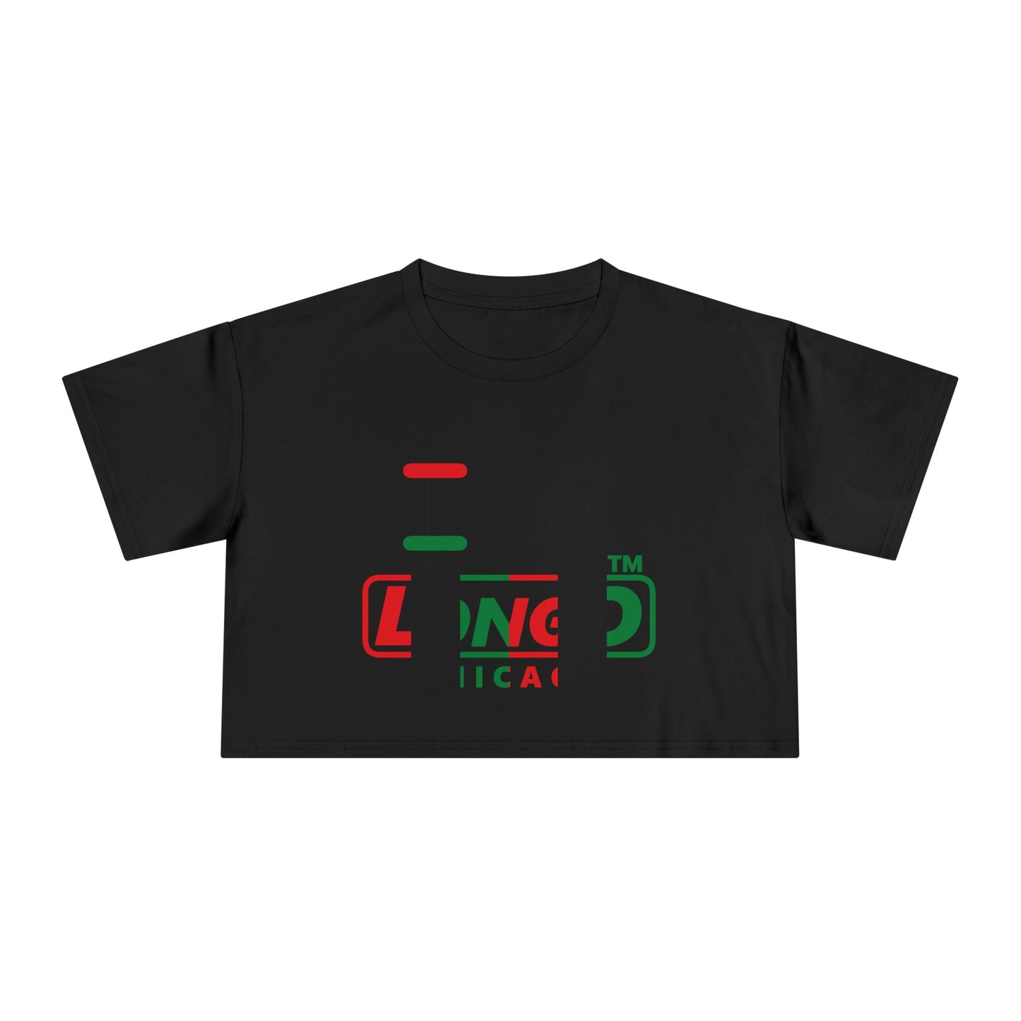 I fist LongD positive vertical 6-striped Chicago logo crop tee