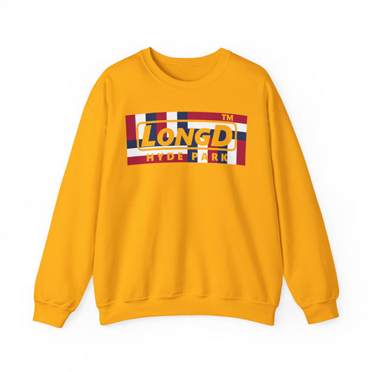 LongD negative modified windmill Hyde Park logo crewneck sweatshirt (patriotic colors)