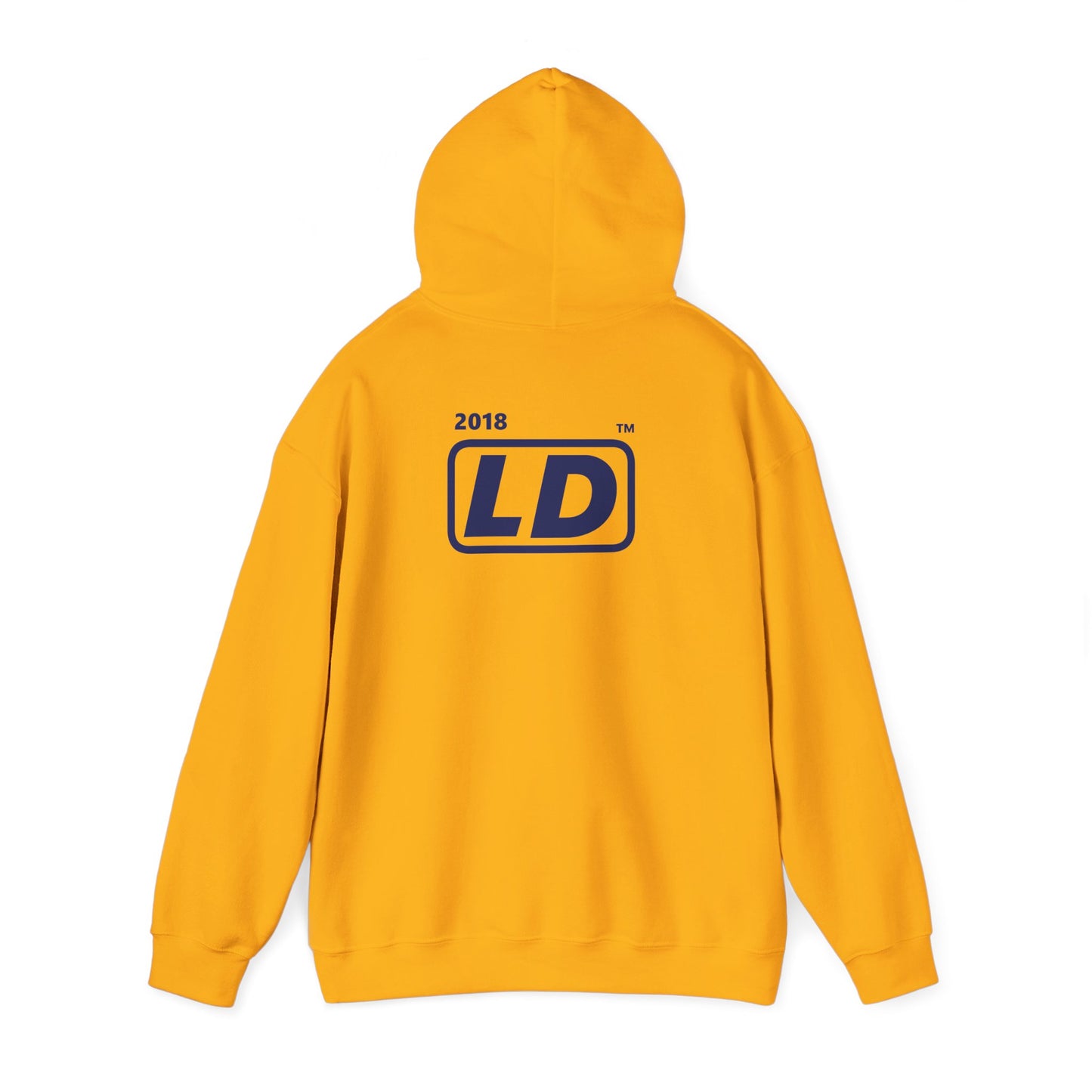 LongD® positive vertical striped single-breasted front-back Chicago logo hoodie (Pride colors)