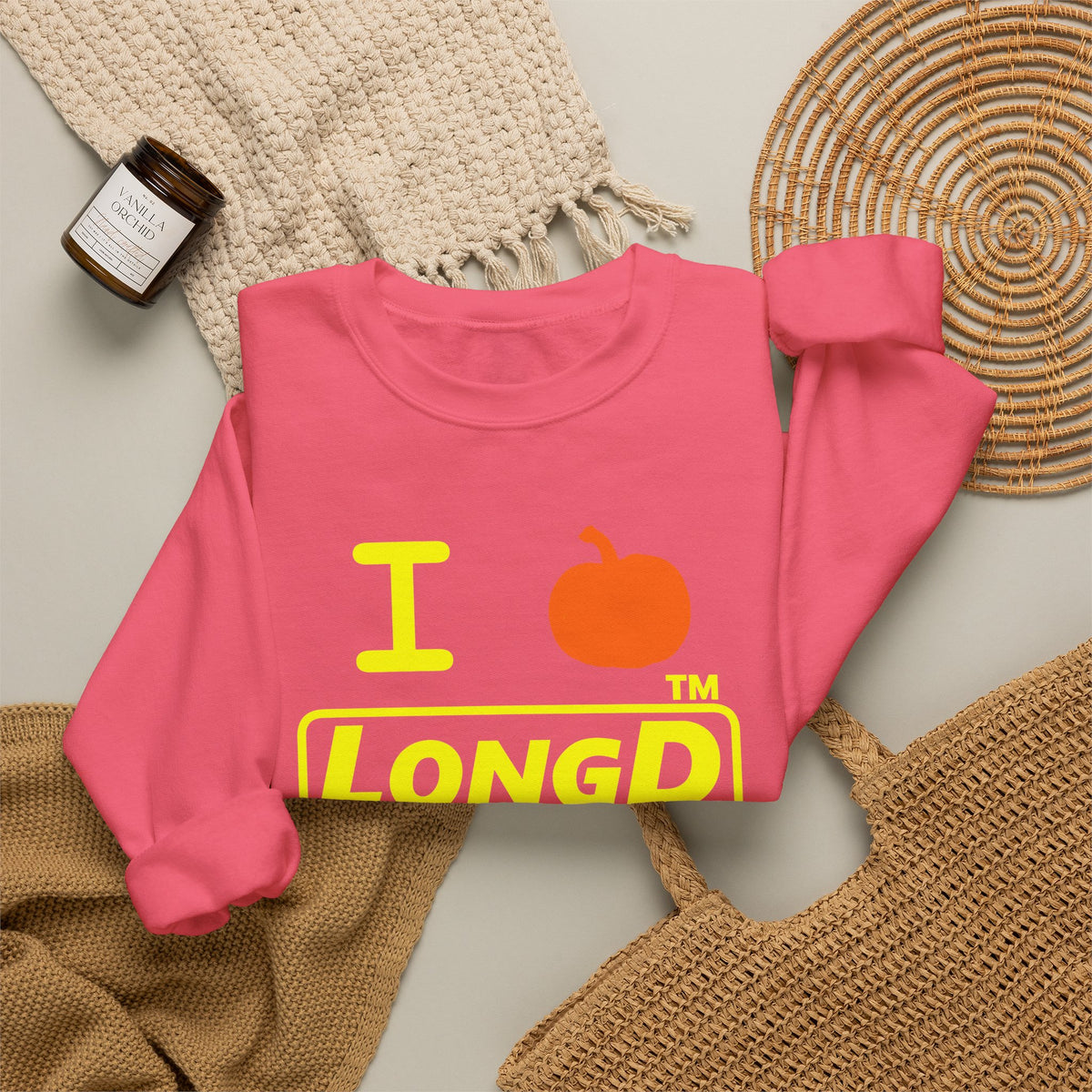 I pumpkin LongD Tag positive alternate basic Yellow (FFFF00) logo crewneck sweatshirt