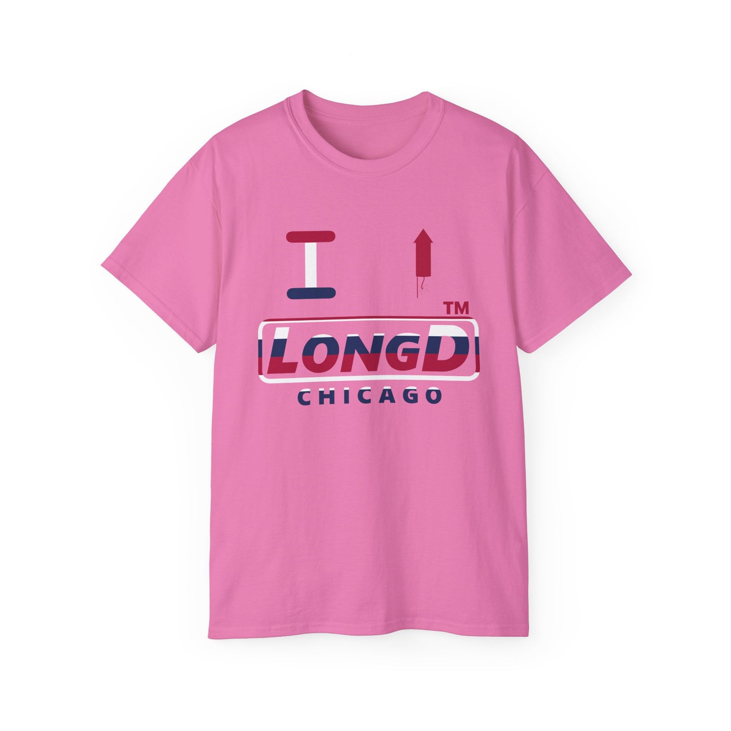 I firecracker LongD positive horizontal 6-striped Chicago logo cotton tee