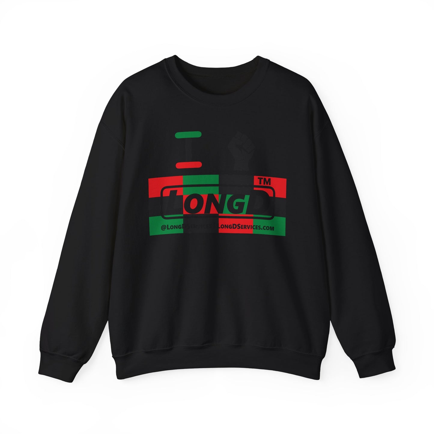 I fist LongD negative 3x4 tag-domain logo crewneck sweatshirt