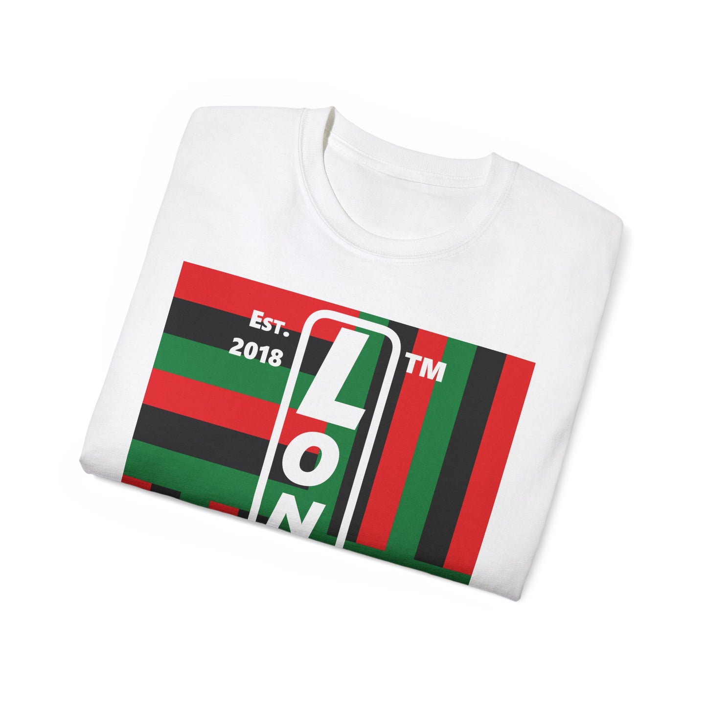 LongD Cotton Tee negative windmill Hyde Park upright logo (Juneteenth colors)
