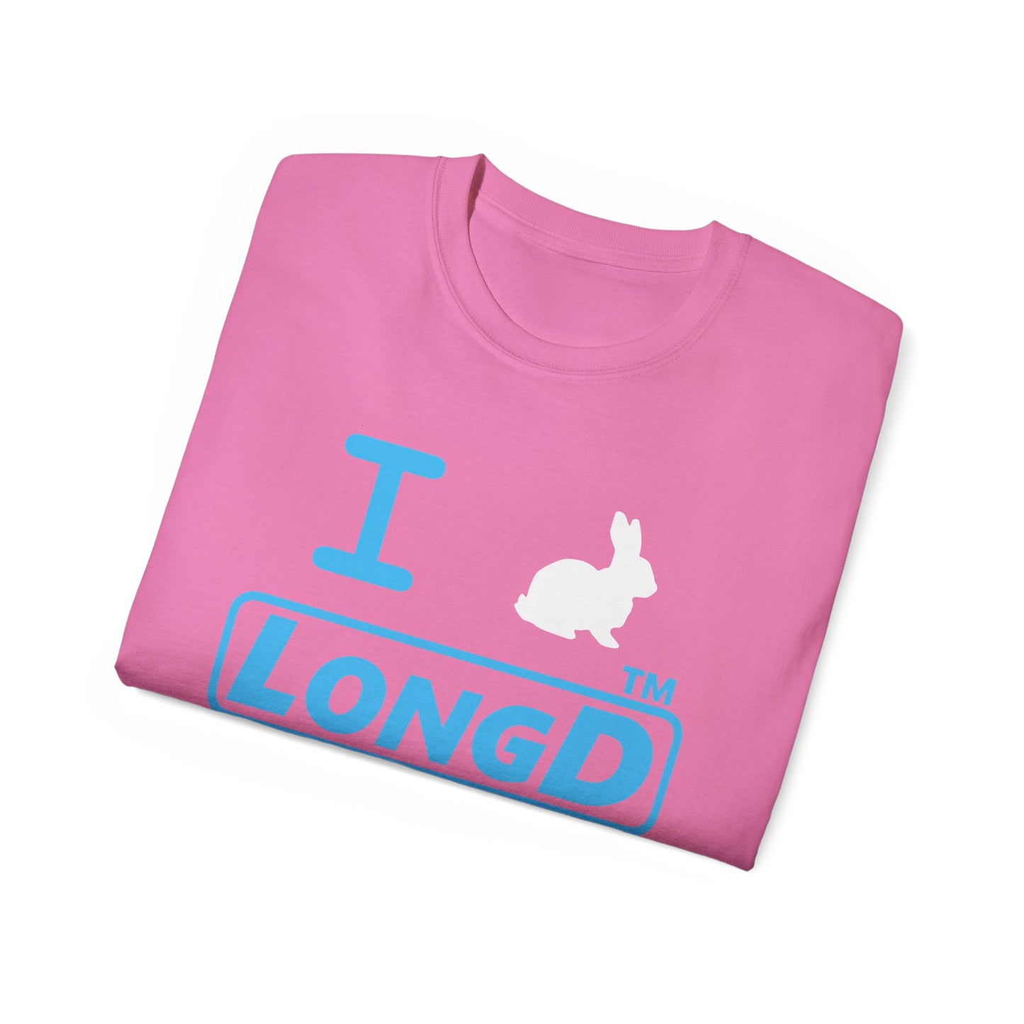 I Bunny LongD® positive turquoise Chicago Logo Cotton Tee