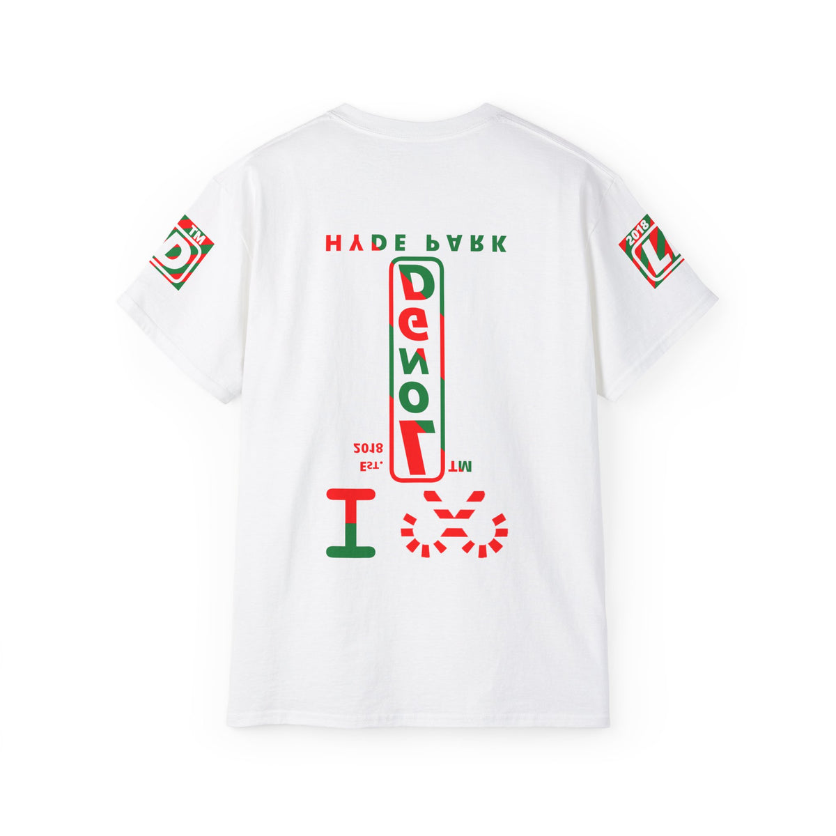 I candy cane LongD Hyde Park positive upright pixel-weighted 4-striped 4-print logo cotton tee