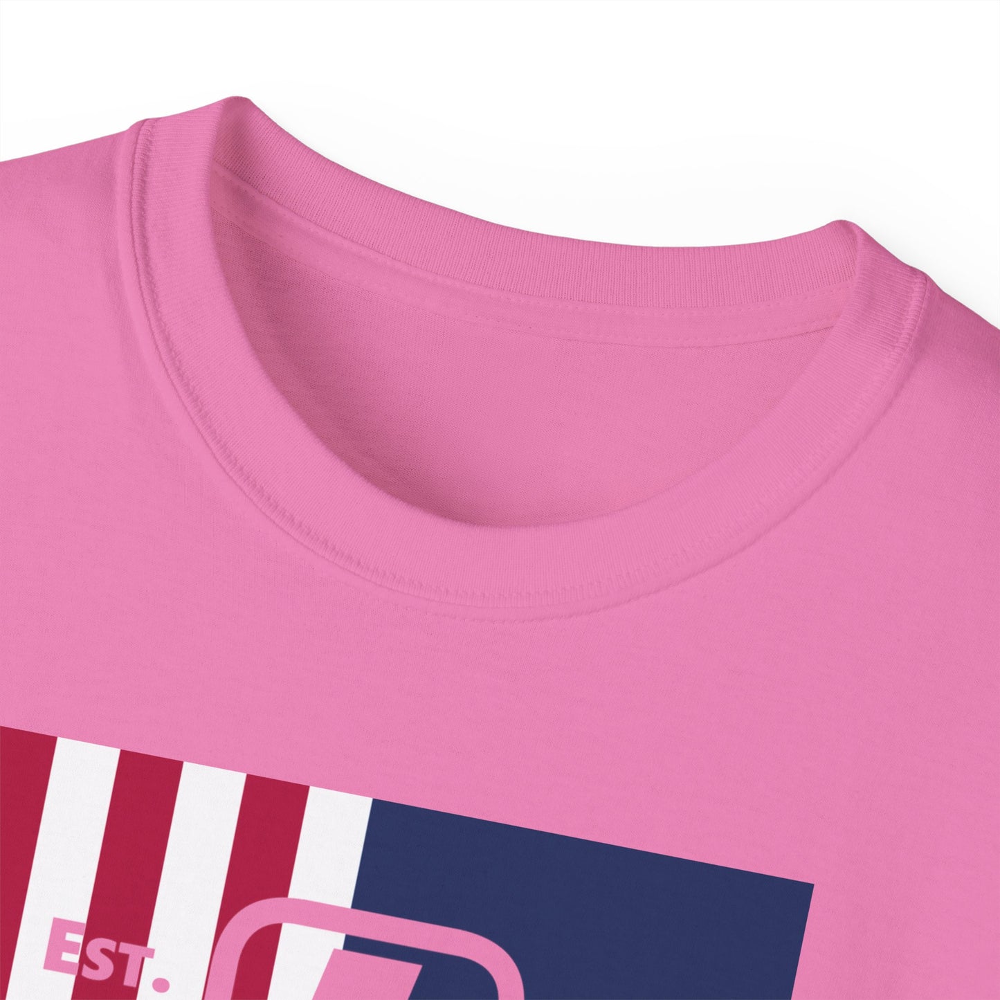 LongD cotton tee negative flag Chicago upright logo (Patriotic colors)