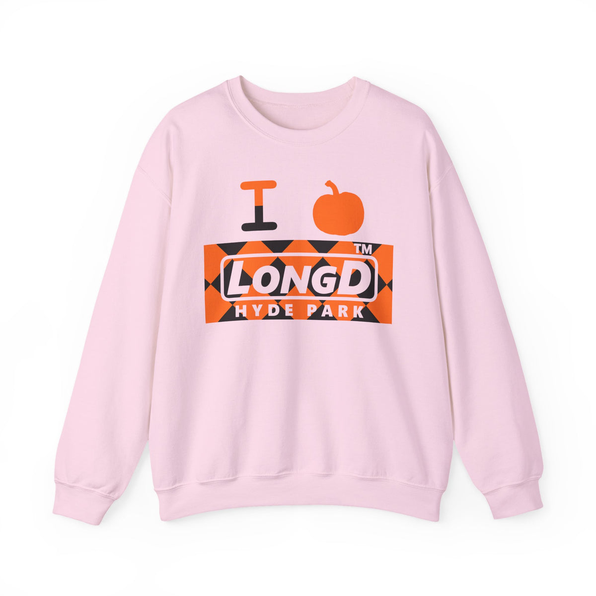 I pumpkin LongD Hyde Park negative argyle logo crewneck sweatshirt