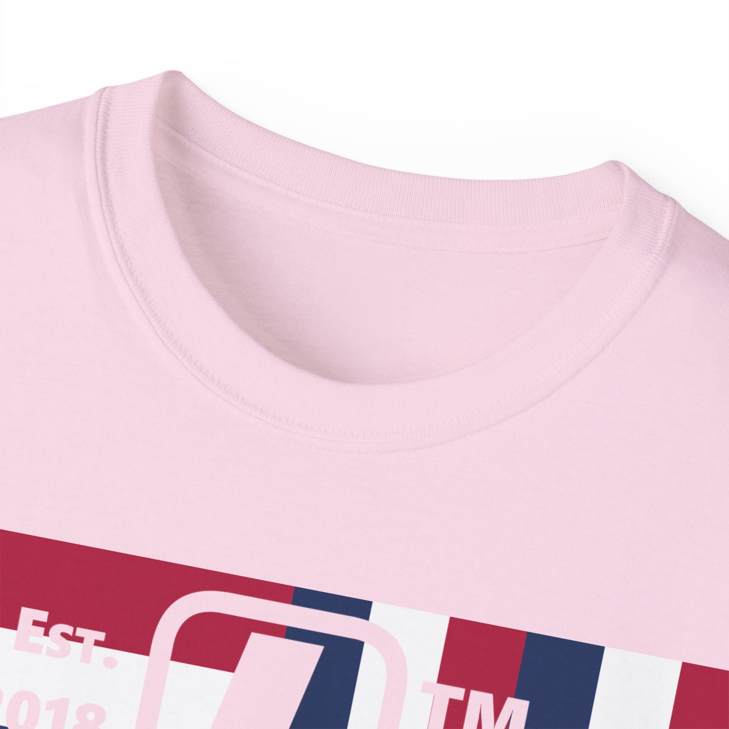 LongD cotton tee negative windmill 4-print Chicago upright logo (Patriotic colors)
