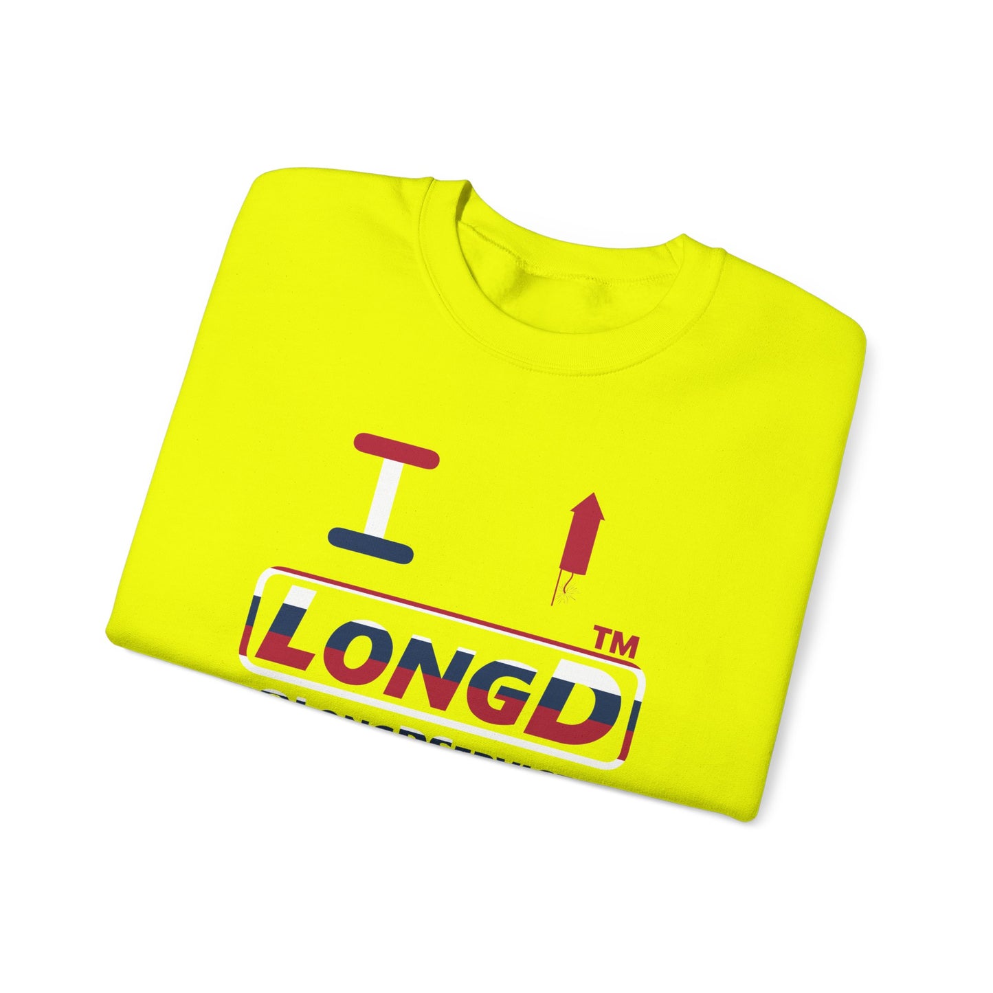 I firecracker LongD positive horizontal 6-striped tag logo crewneck sweatshirt