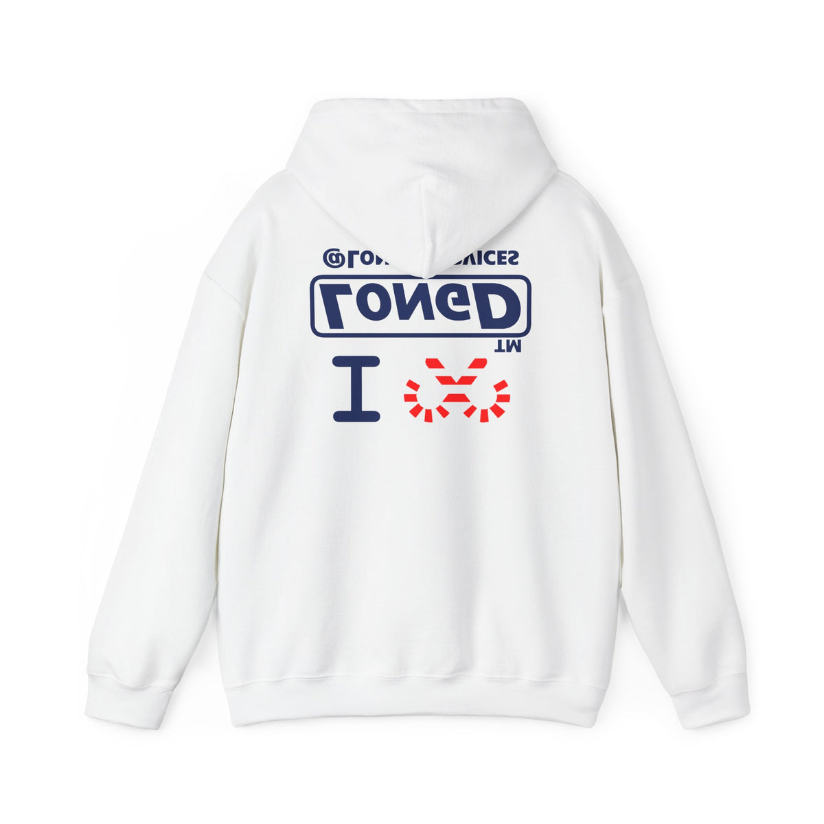 I candy cane LongD Tag positive official basic navy front-back logo hoodie