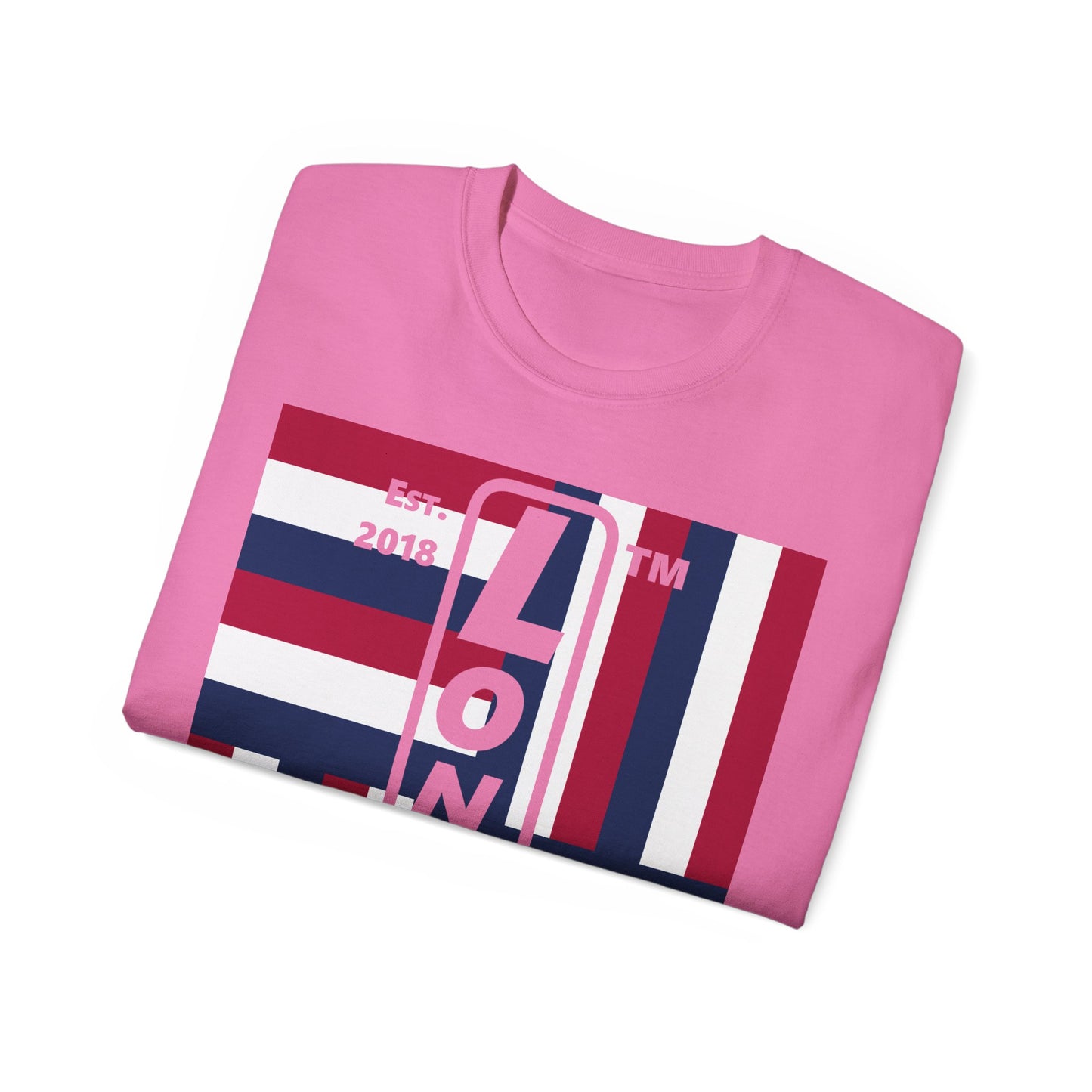 LongD cotton tee negative windmill Hyde Park upright logo (Patriotic colors)