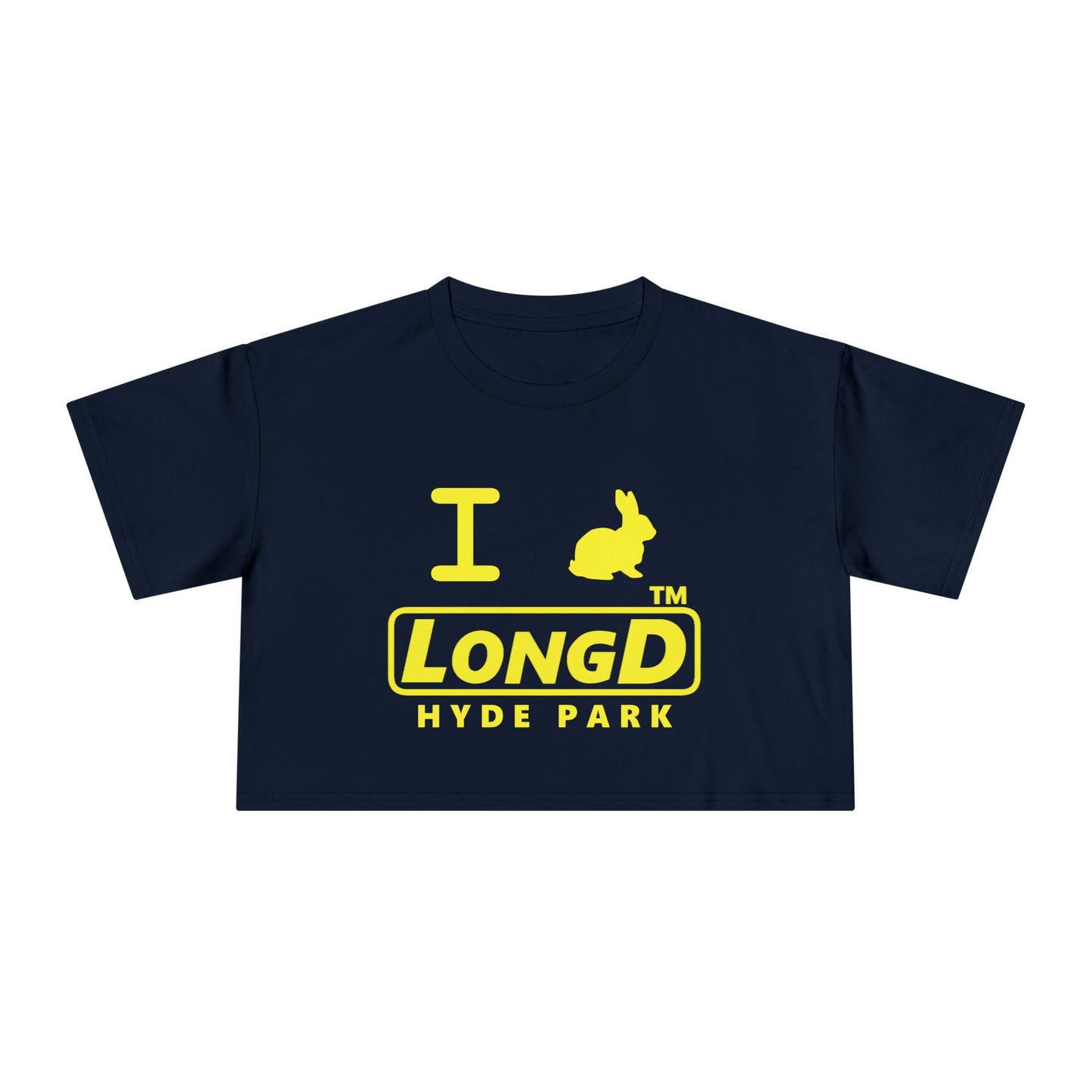 I Bunny LongD positive yellow Hyde Park Logo Crop Tee