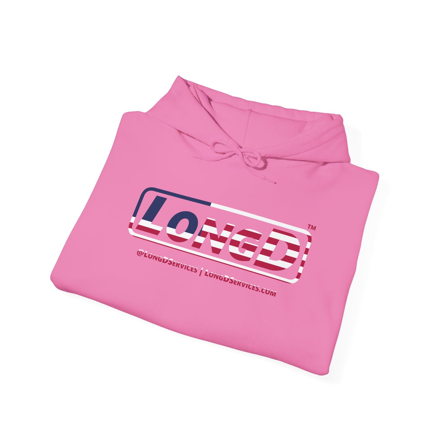 LongD® Logo Hoodie red, white and blue positive flag