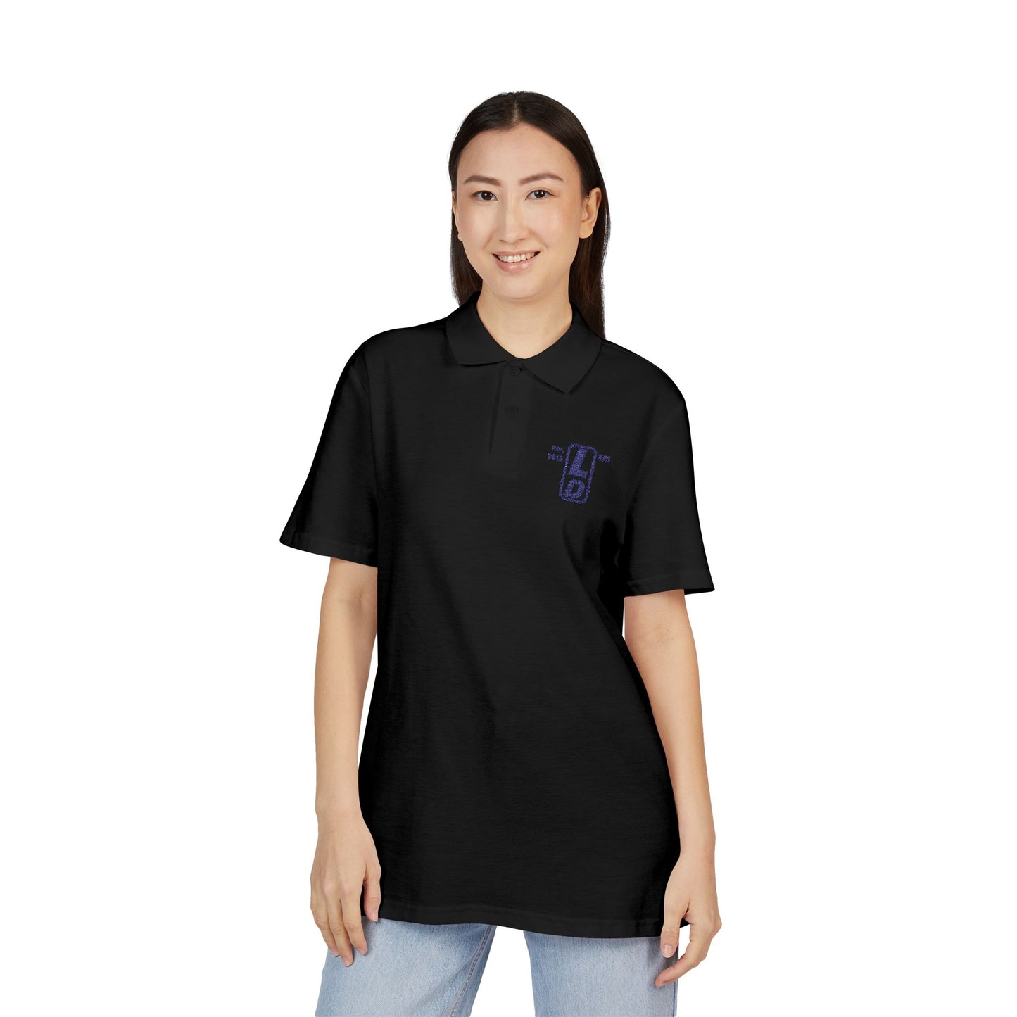 Embroidered LongD basic logo upright initials polo shirt