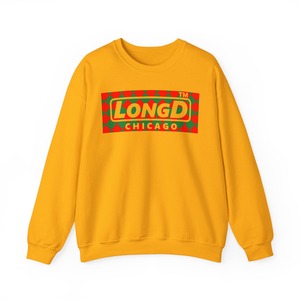 LongD Chicago negative argyle logo (Xmas colors) crewneck sweatshirt