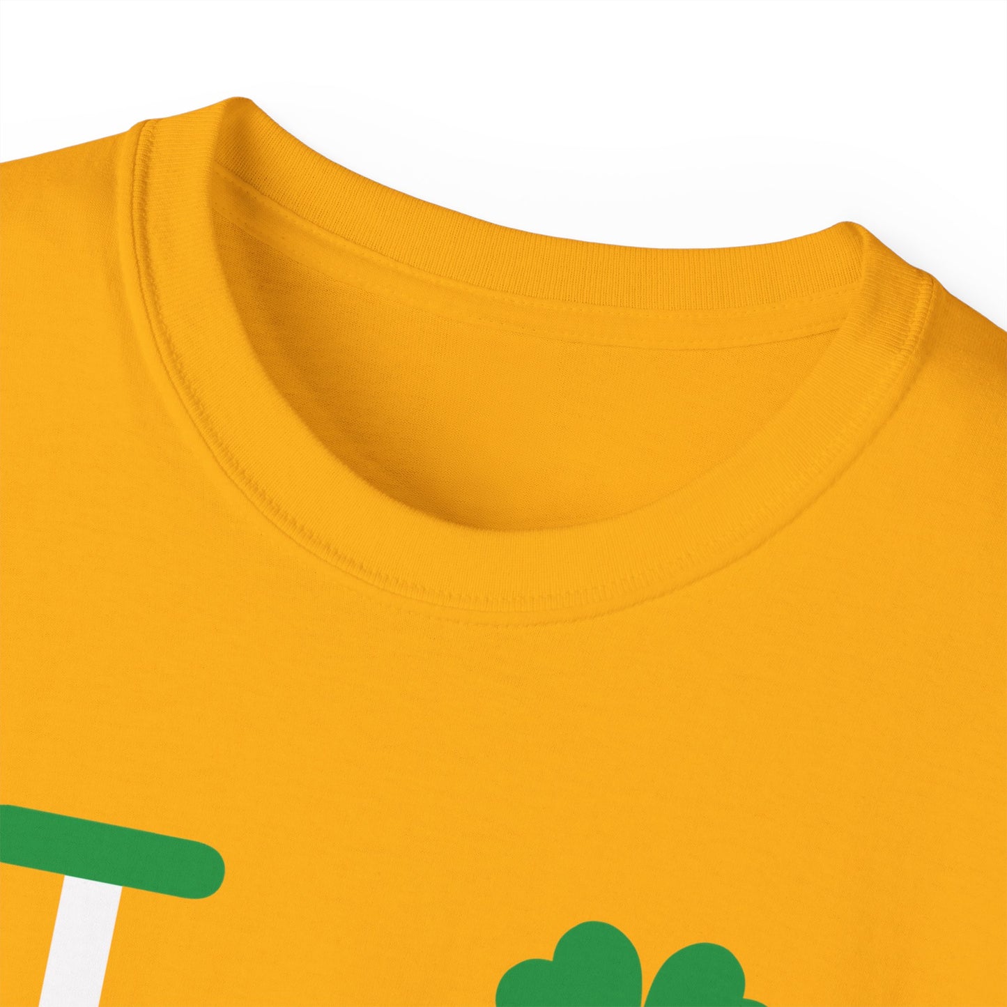 I Clover LongD® Logo Cotton Tee (St. Patrick's Day -Irish Green, White and Irish Orange thirds with 4-leaf clover)