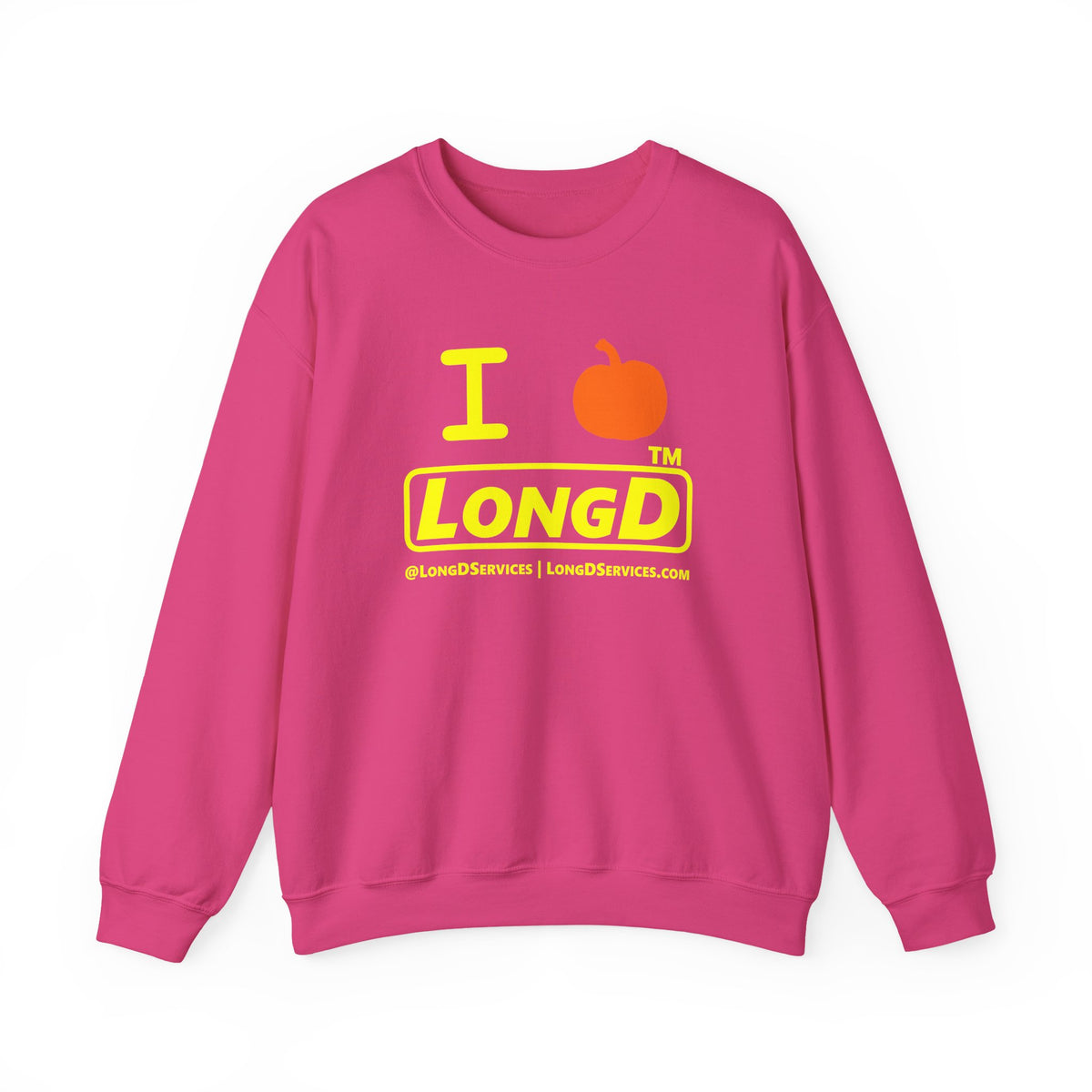 I pumpkin LongD Tag-domain positive alternate basic Yellow (FFFF00) logo crewneck sweatshirt