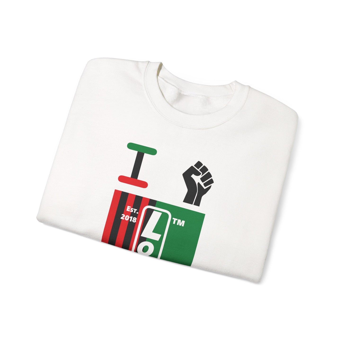 I Fist LongD negative flag Chicago upright logo crewneck sweatshirt