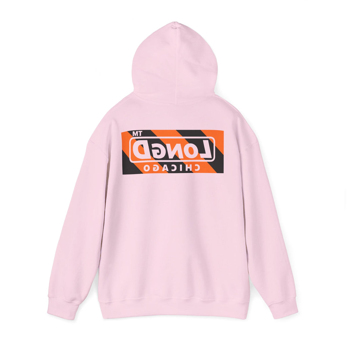 LongD Chicago negative diagonal 6-striped front-back logo (Halloween colors) hoodie