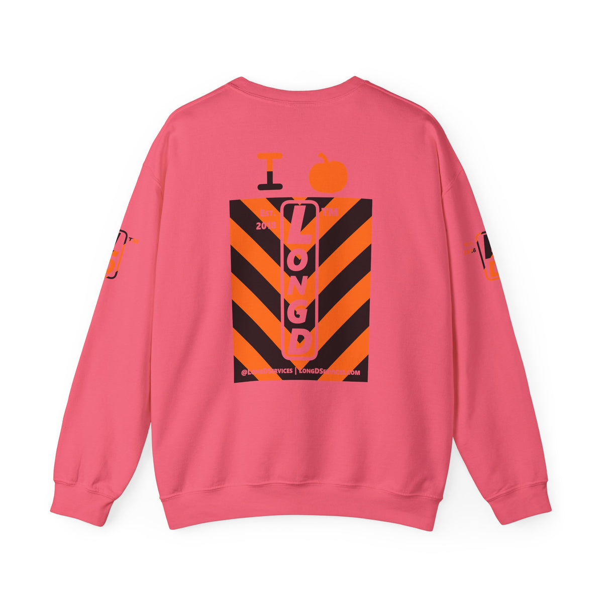 I pumpkin LongD Tag-domain negative upright downward chevron 4-print logo crewneck sweatshirt