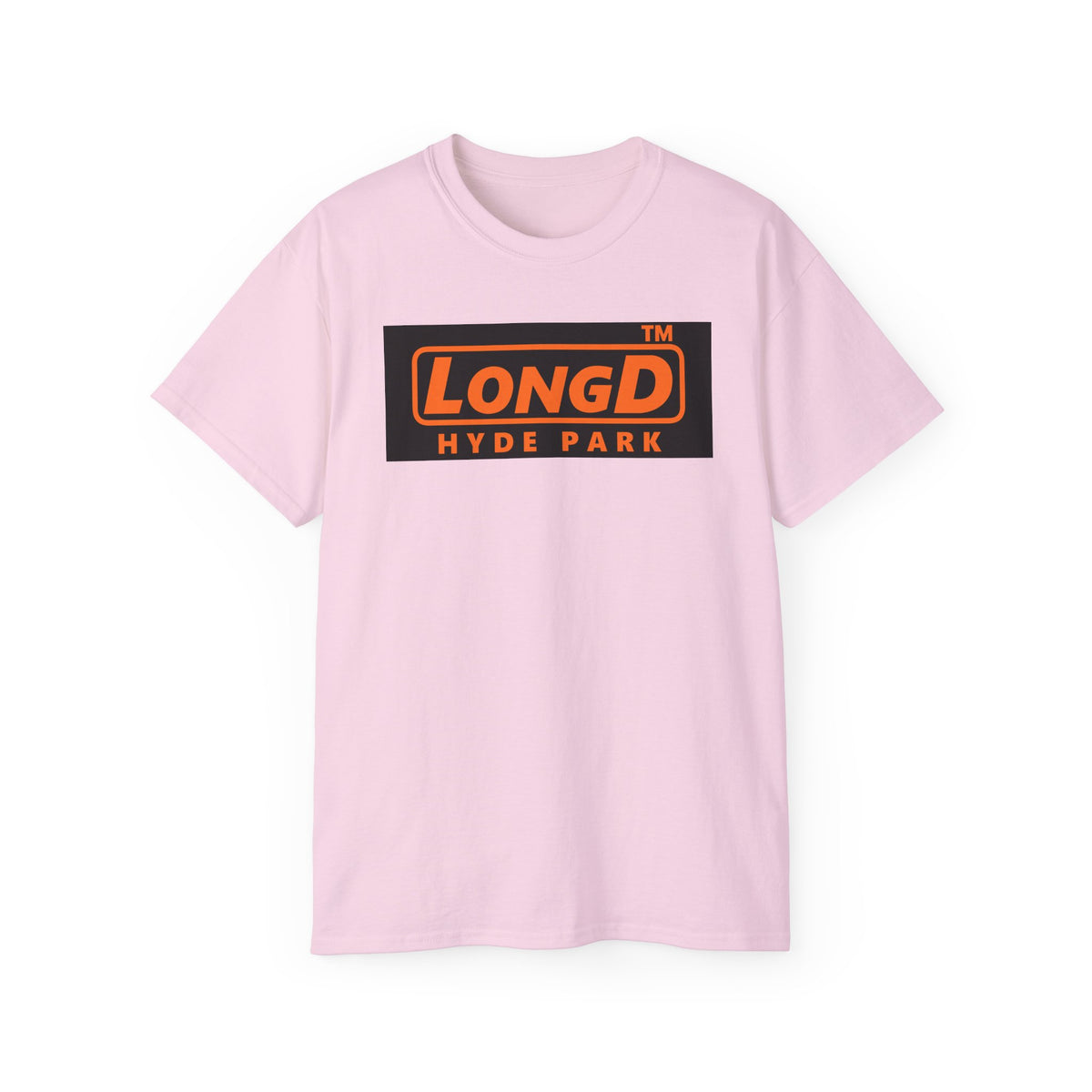 LongD Hyde Park logo orange (FE7518) on Black (000000) (Halloween colors) cotton tee