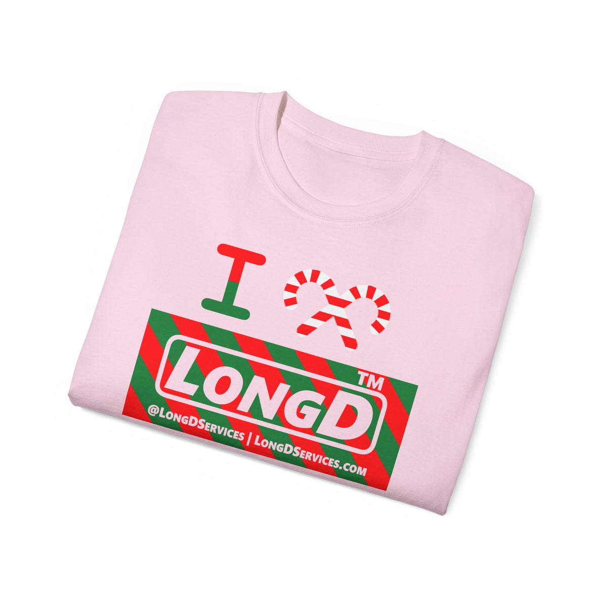 I candy cane LongD Tag-domain negative 12-striped 4-print logo cotton tee