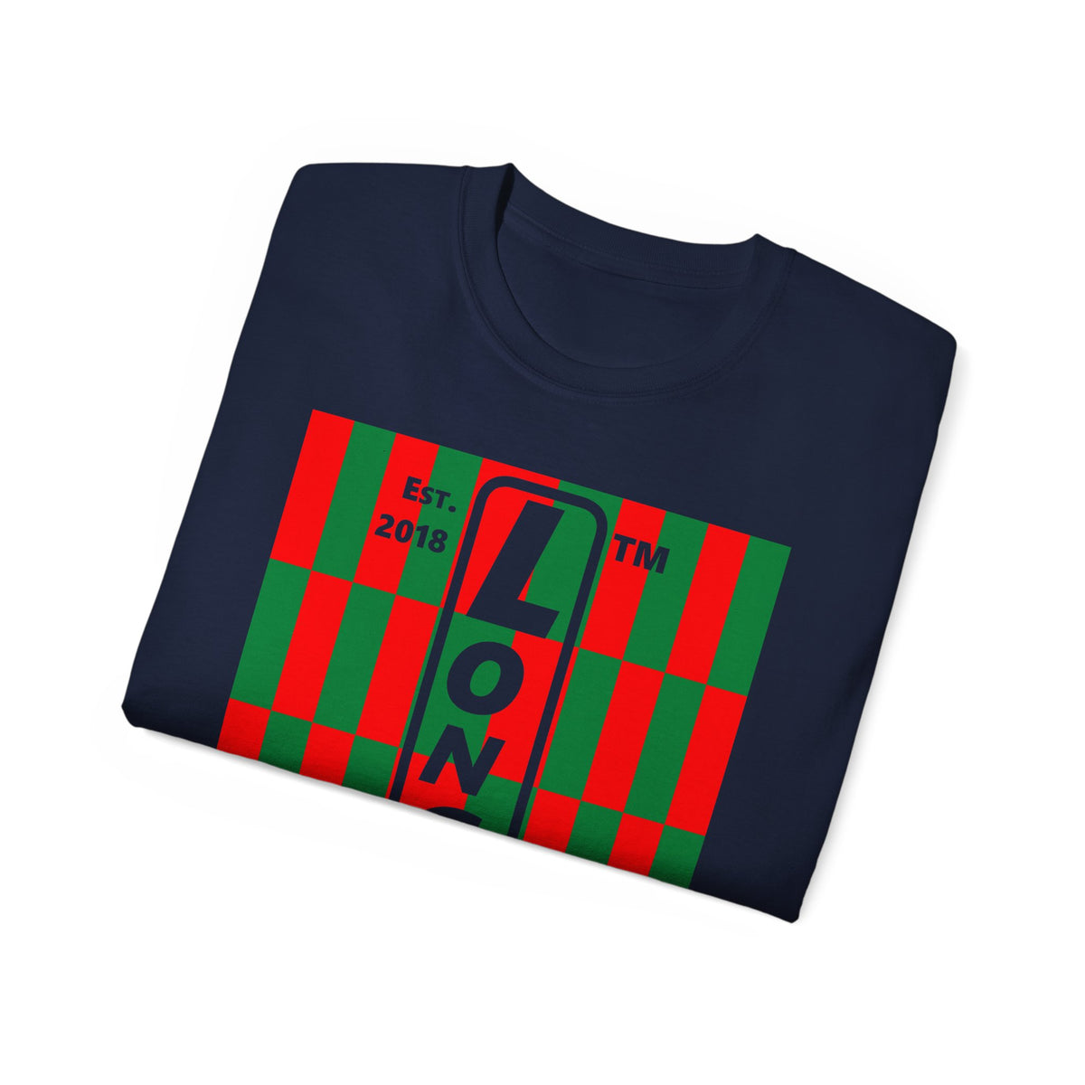 LongD Hyde Park negative upright tiled logo (Xmas colors) cotton tee