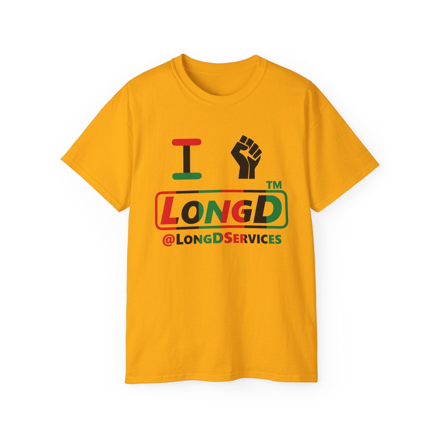 I fist LongD positive vertical 6-striped tag logo cotton tee