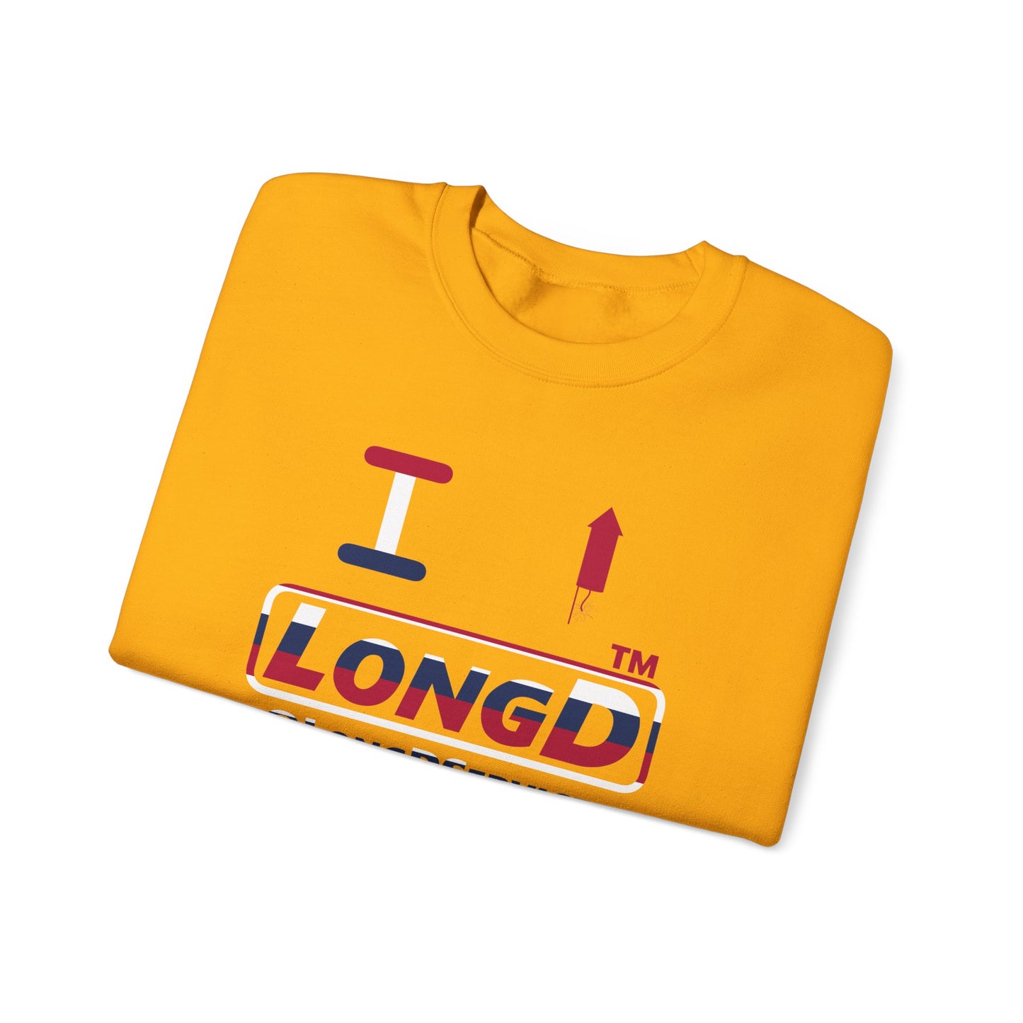 I firecracker LongD positive horizontal 6-striped tag logo crewneck sweatshirt