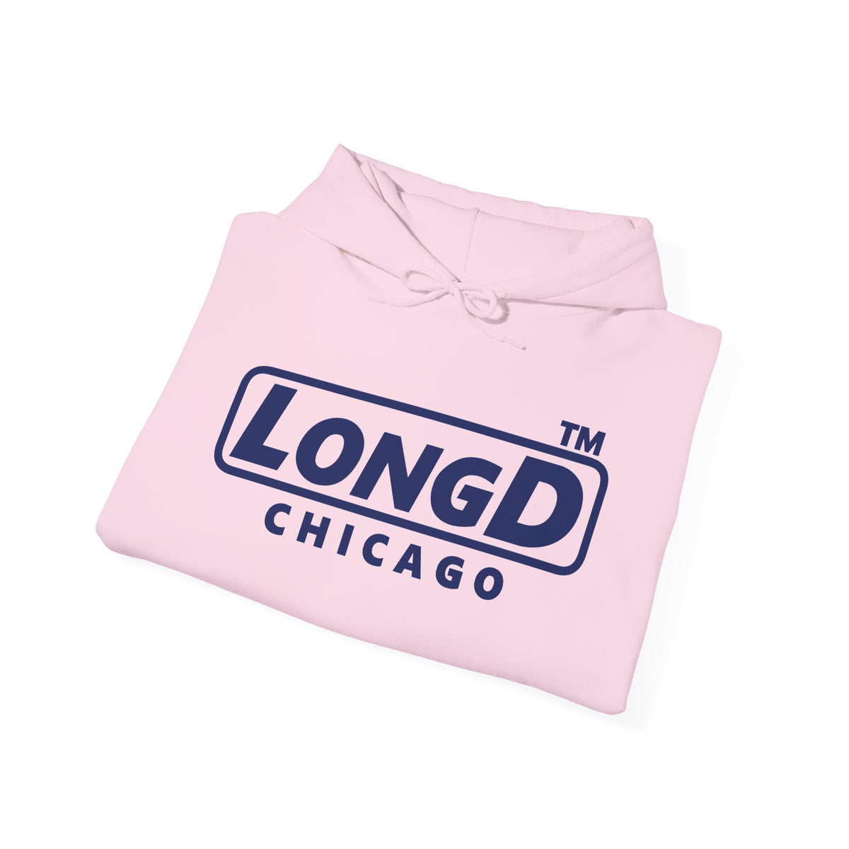 LongD Chicago positive basic Navy (002060) logo hoodie