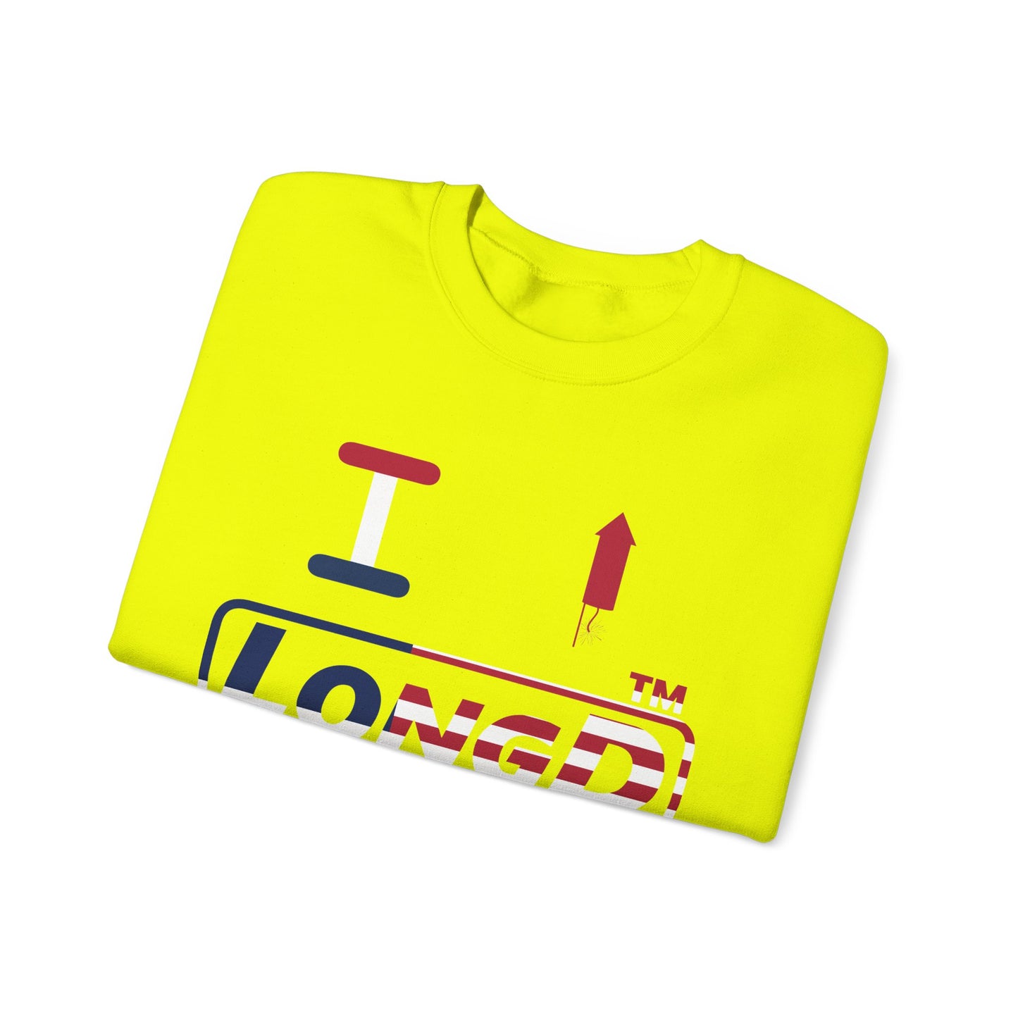 I firecracker LongD positive flag tag logo crewneck sweatshirt