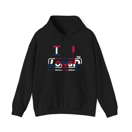 I firecracker LongD® positive 2x5 tag-domain logo hoodie