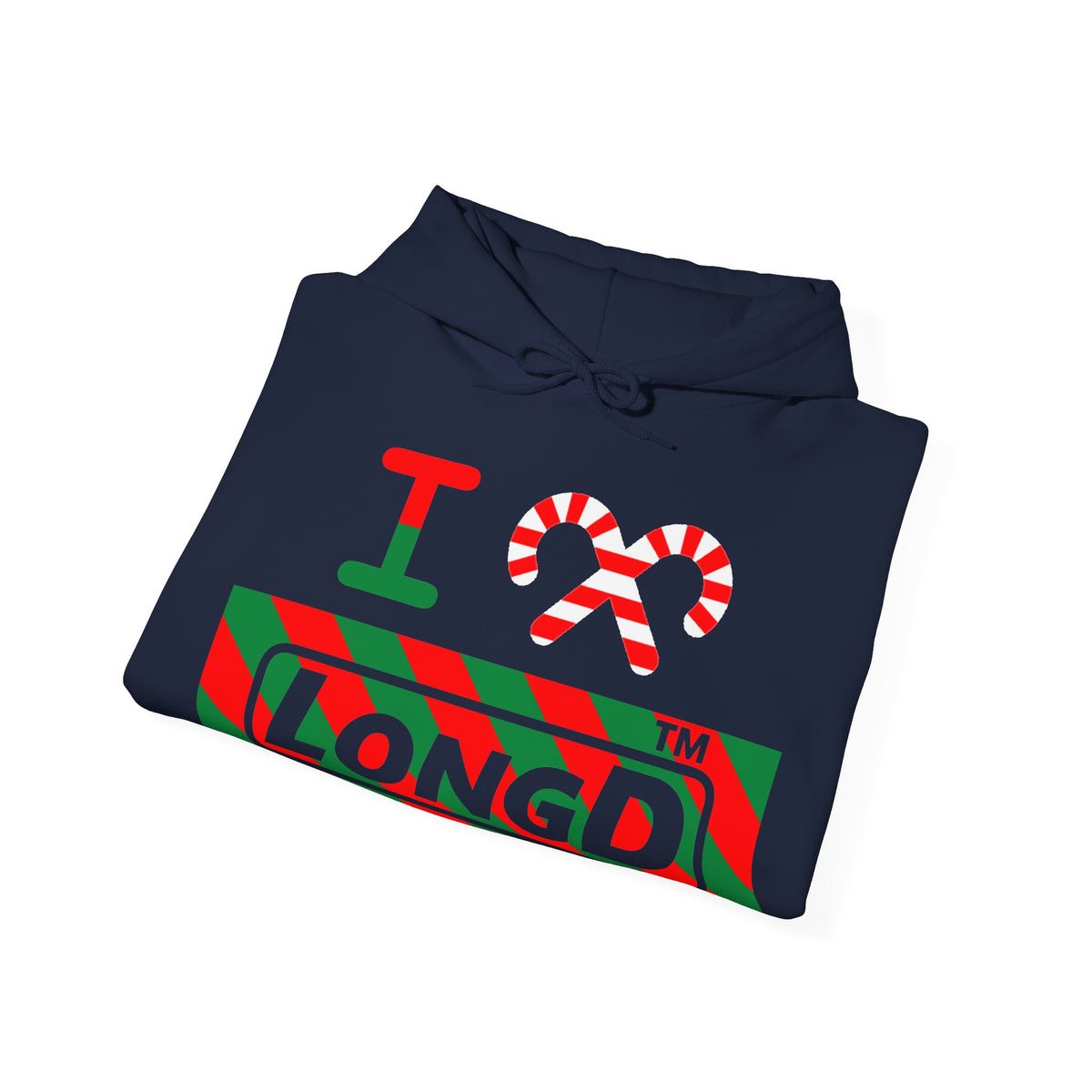 I candy cane LongD Tag negative 12-striped logo hoodie