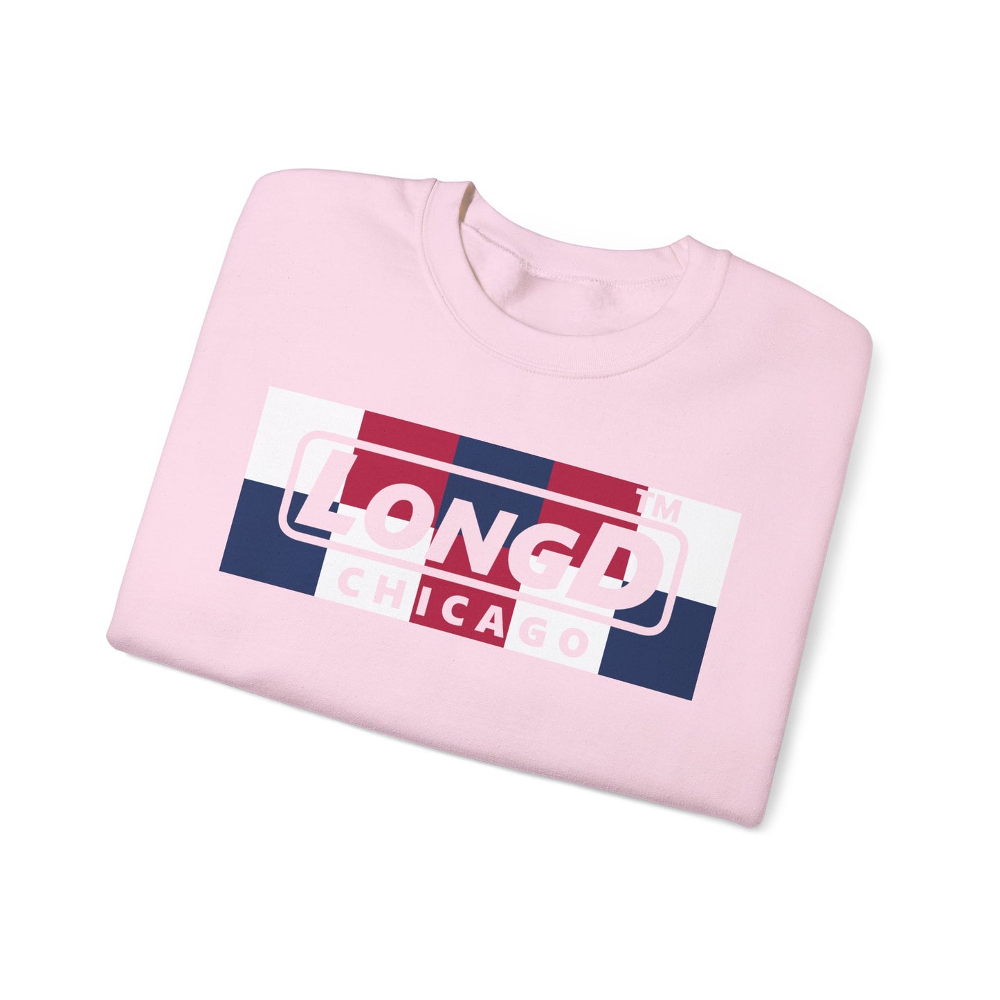 LongD negative 2x5 Chicago logo crewneck sweatshirt (patriotic colors)