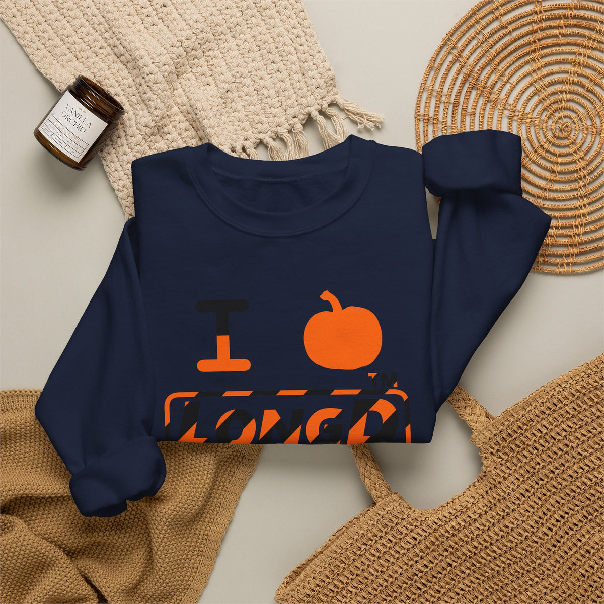 I pumpkin LongD Tag-domain positive 12-striped logo crewneck sweatshirt