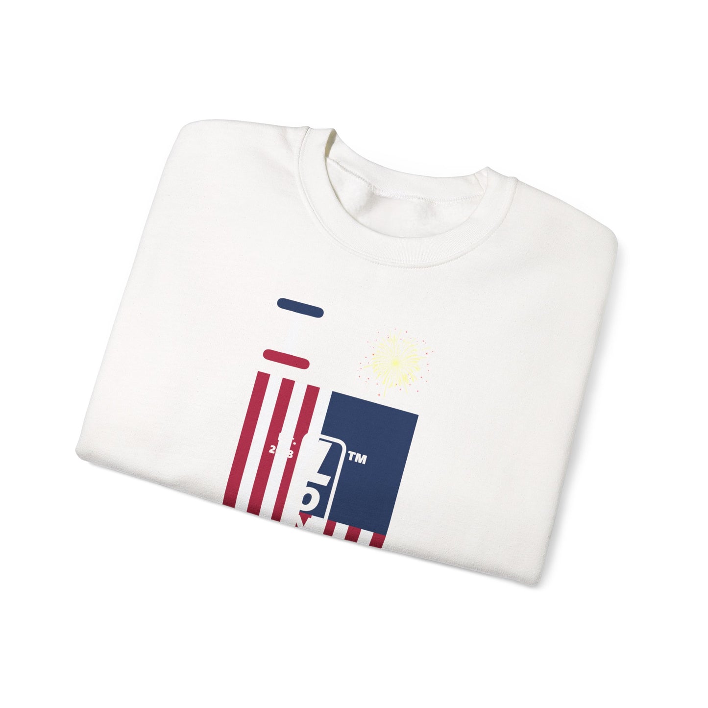 I Burst LongD negative flag tag-domain upright logo crewneck sweatshirt