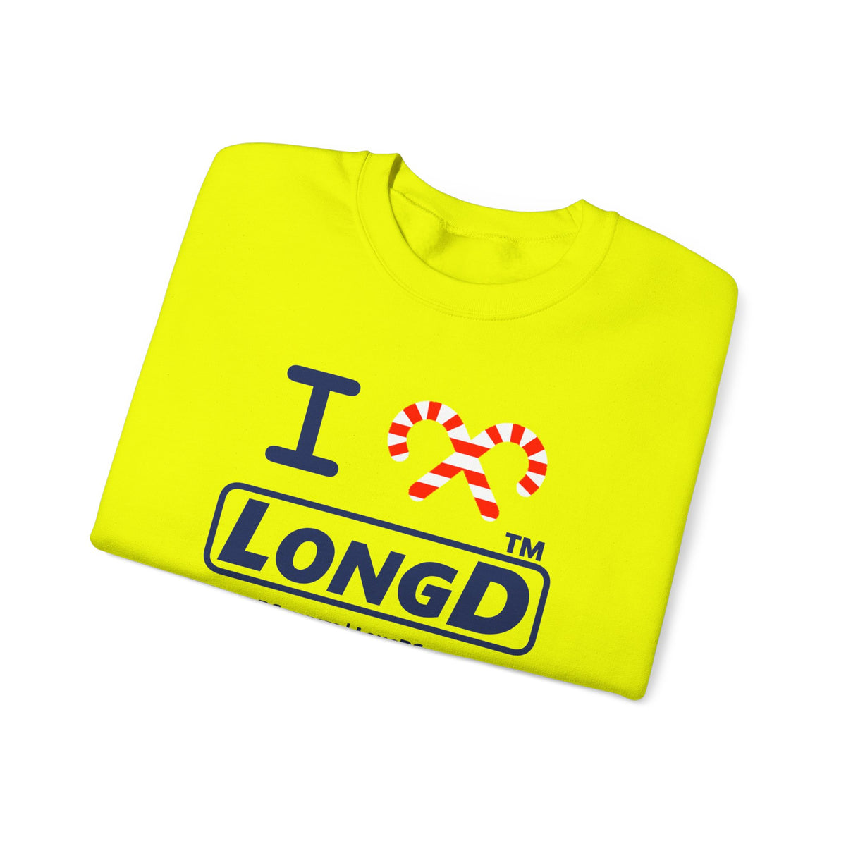 I candy cane LongD Tag-domain positive official basic navy front-back logo crewneck sweatshirt