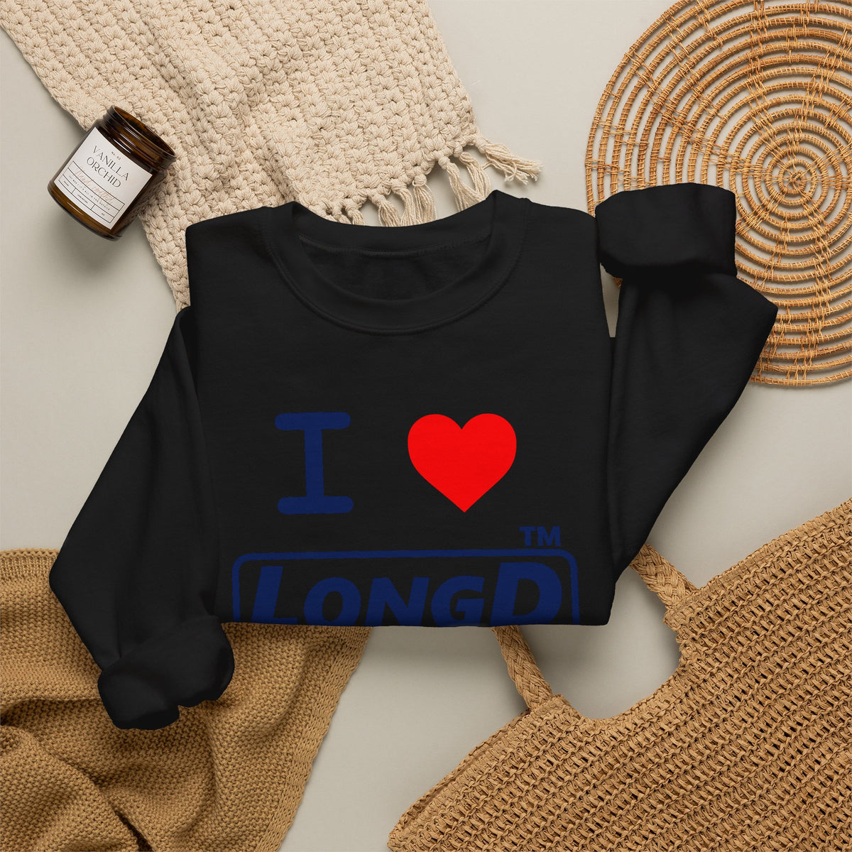 I Luv LongD Tag-domain positive official basic logo crewneck sweatshirt