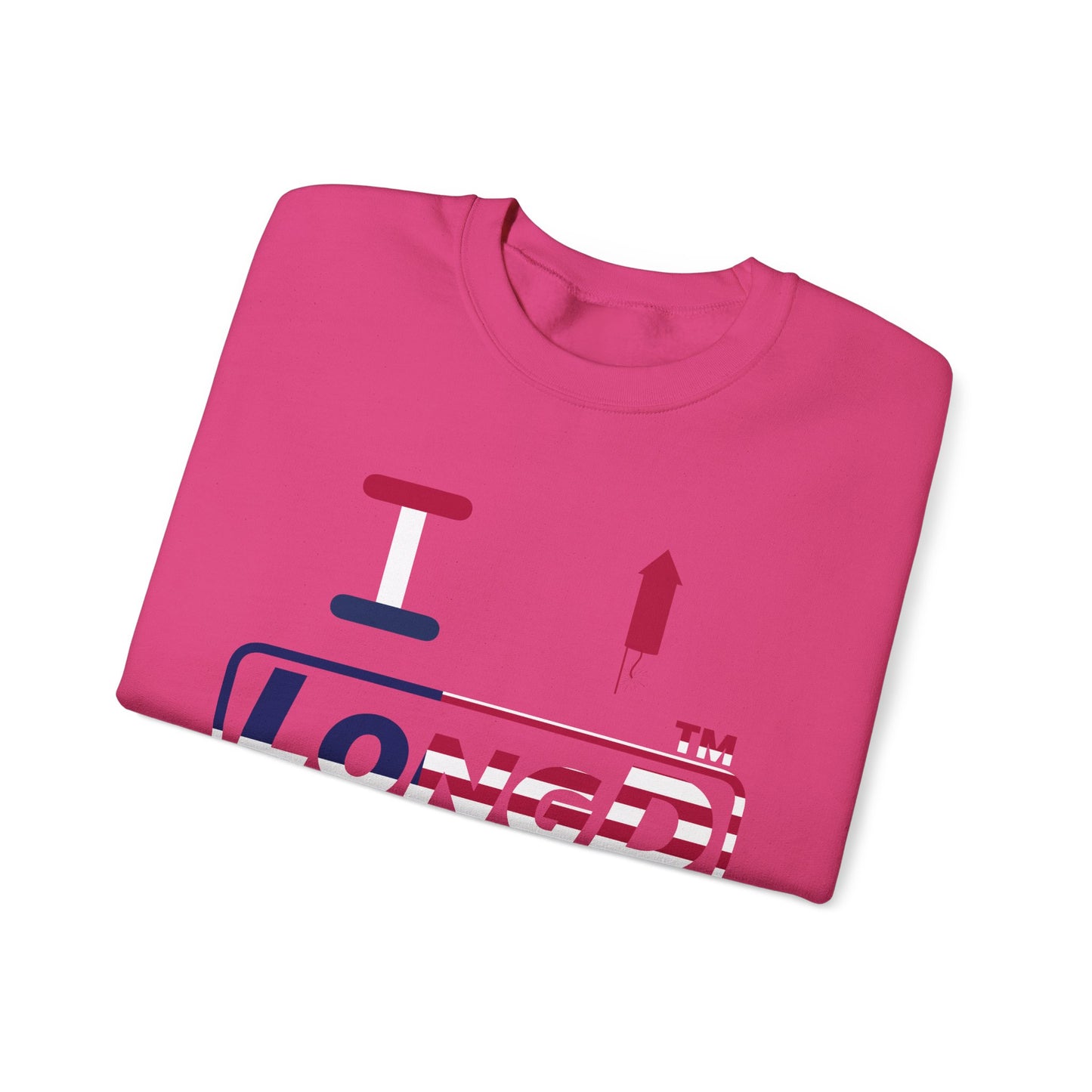 I firecracker LongD positive flag Hyde Park logo crewneck sweatshirt
