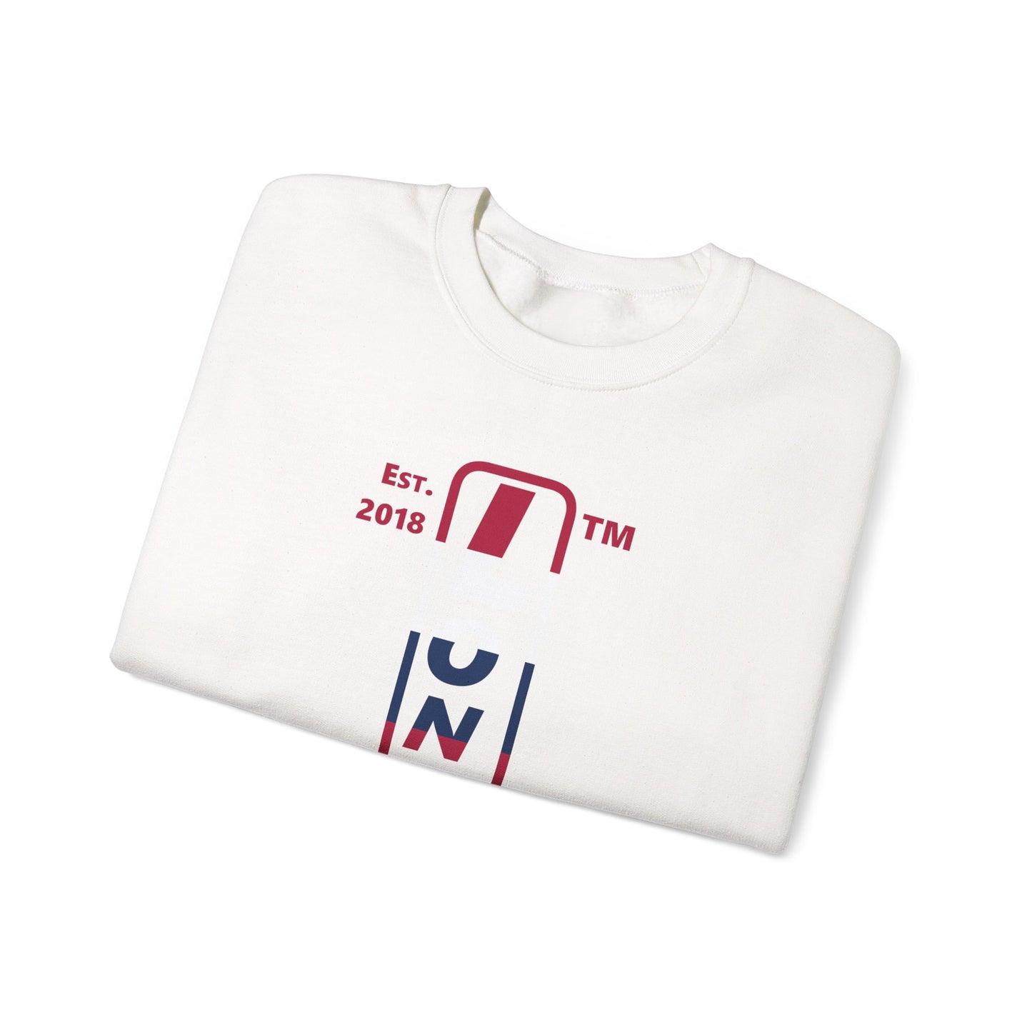 LongD positive horizontal 6-striped Chicago logo crewneck sweatshirt (patriotic colors)