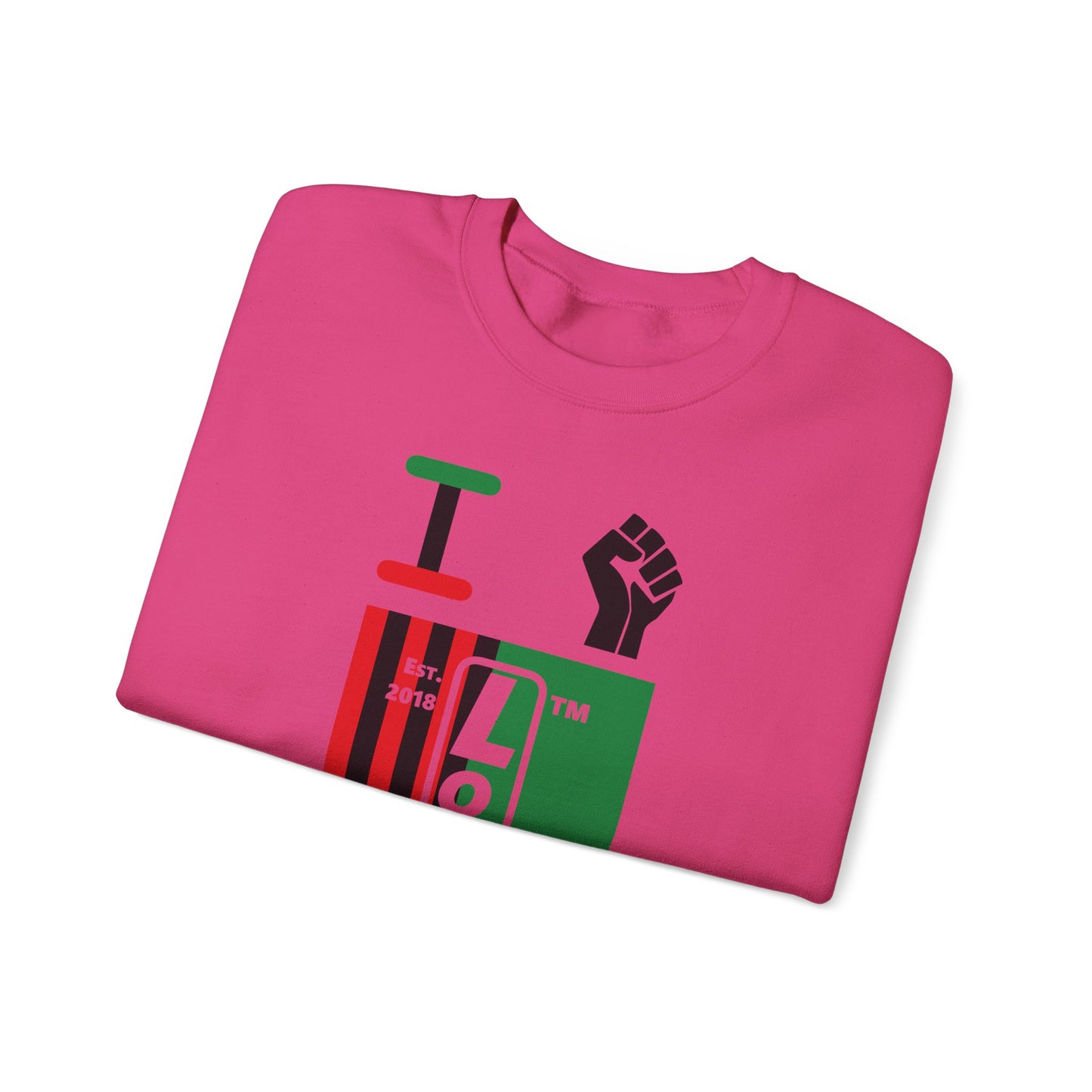 I Fist LongD negative flag Chicago upright logo crewneck sweatshirt