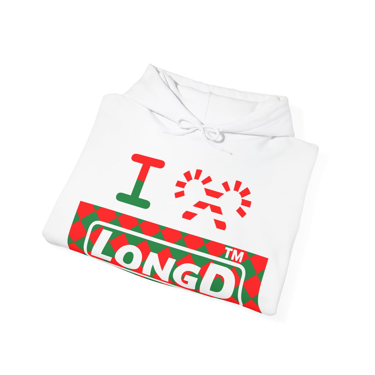 I candy cane LongD Chicago negative argyle logo hoodie