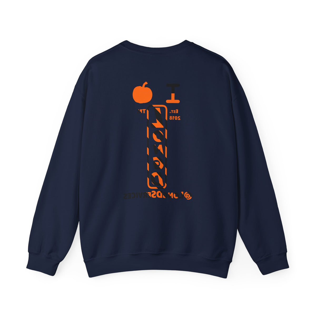 I pumpkin LongD Tag positive upright pixel-weighted 12-striped front-back logo crewneck sweatshirt