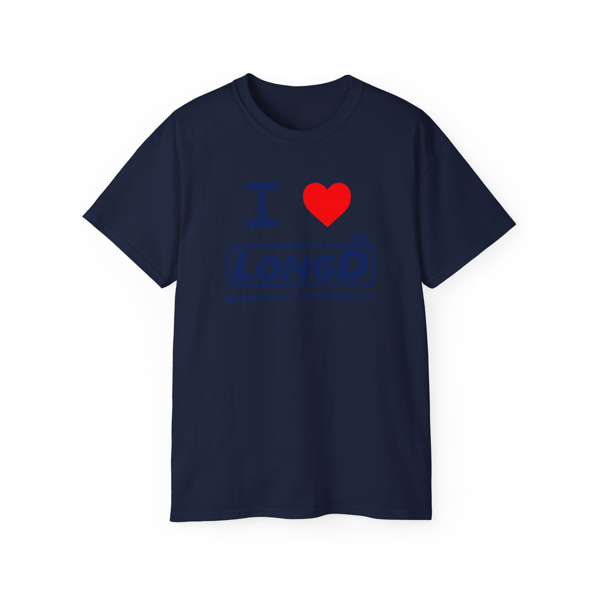 I Luv LongD Tag-domain positive official basic logo cotton tee