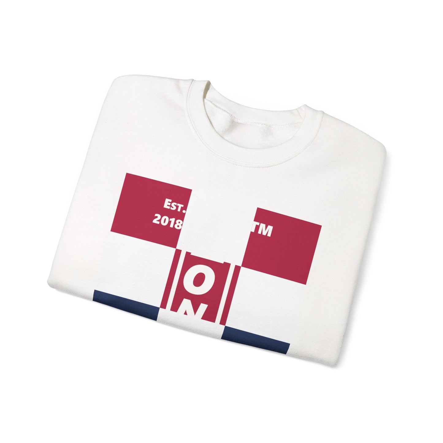 LongD negative 4x3 Hyde Park upright logo crewneck sweatshirt (patriotic colors)