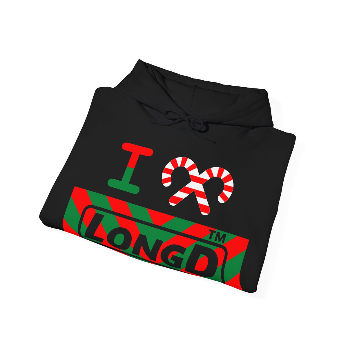 I candy cane LongD Tag negative downward chevron logo hoodie