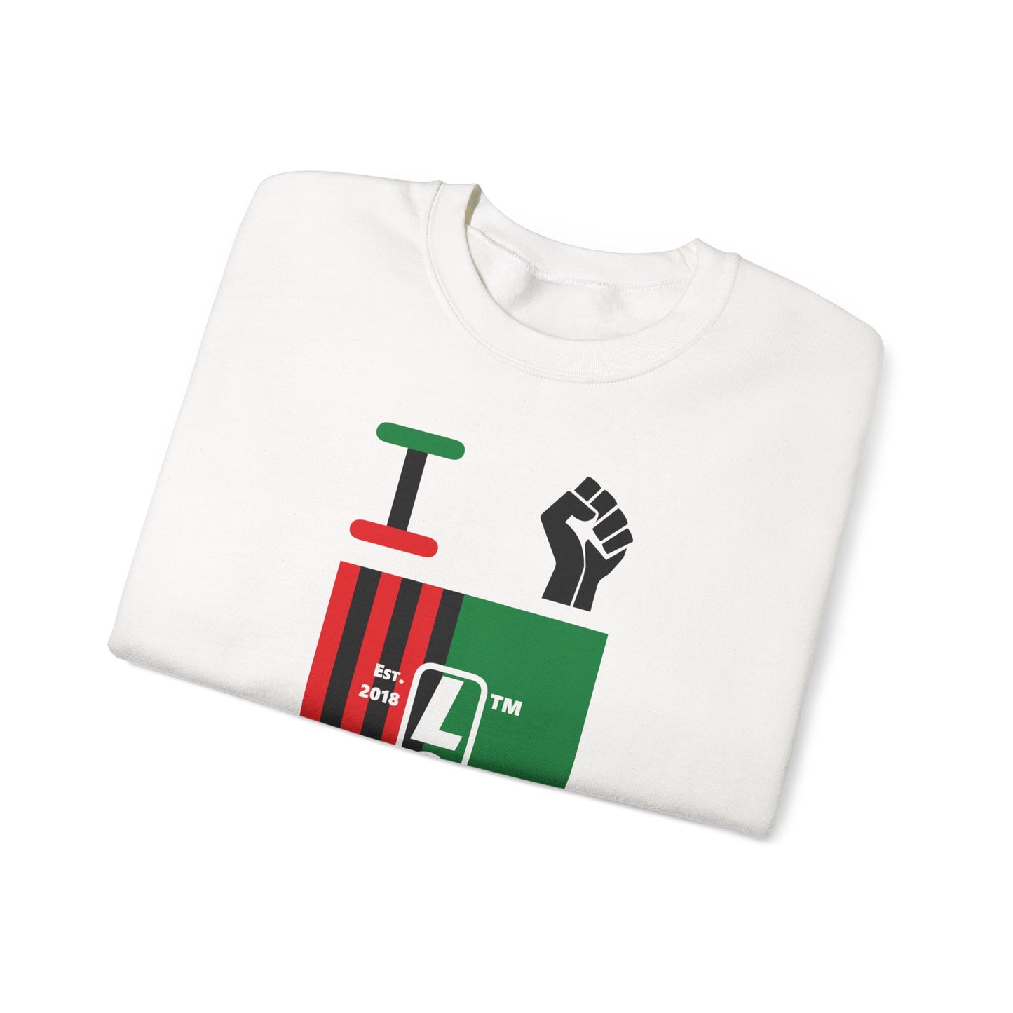 I Fist LongD negative flag tag-domain upright logo crewneck sweatshirt