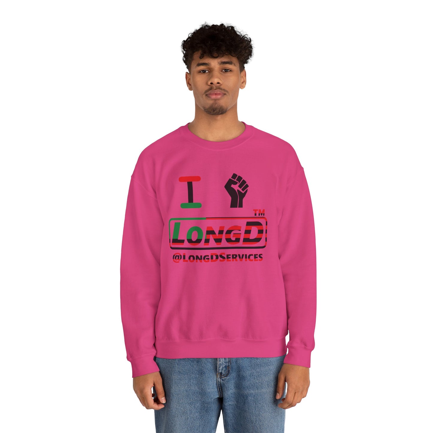 I fist LongD positive flag tag logo crewneck sweatshirt